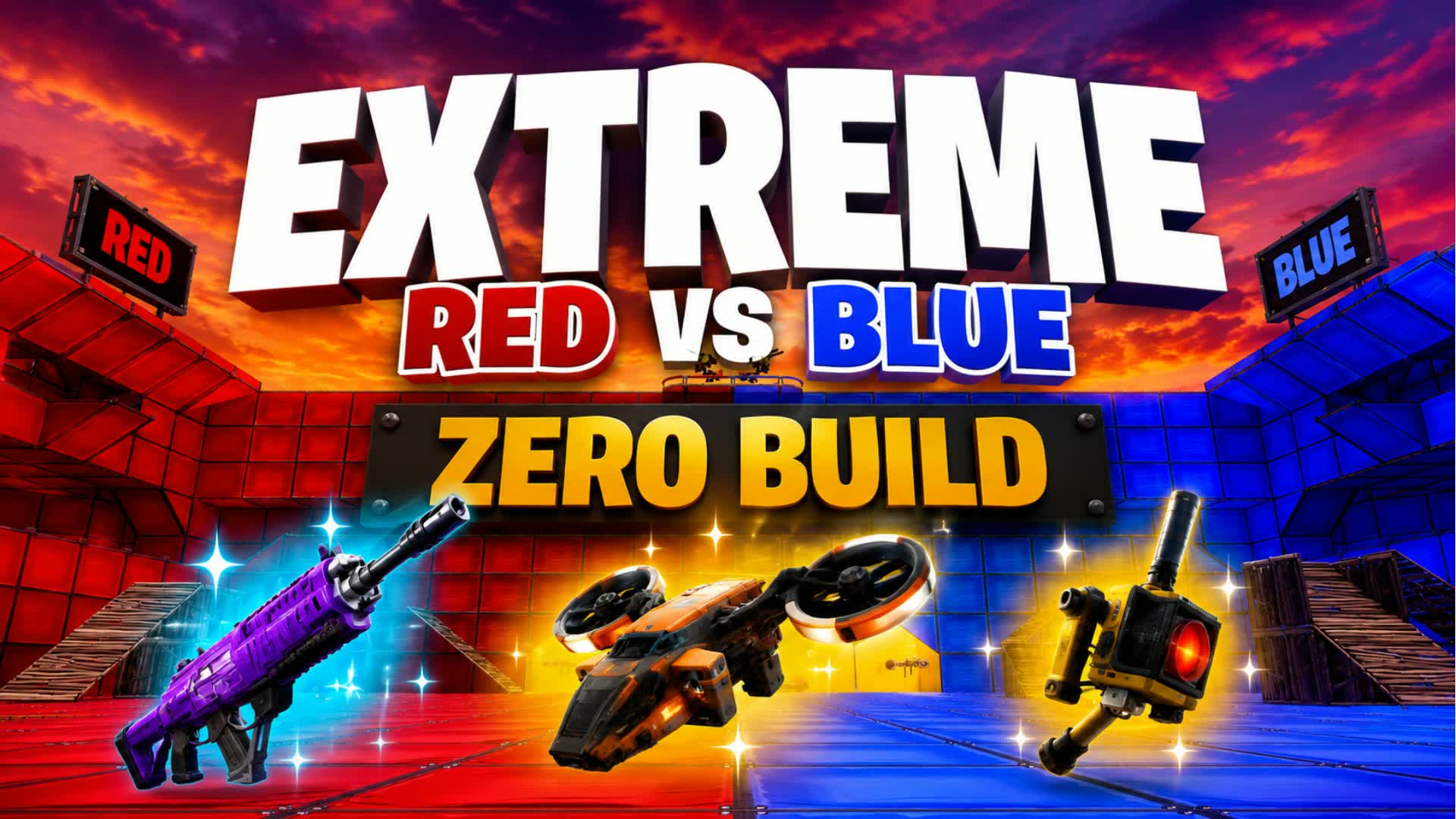 🔴EXTREME RED VS BLUE ZERO BUILD🔵