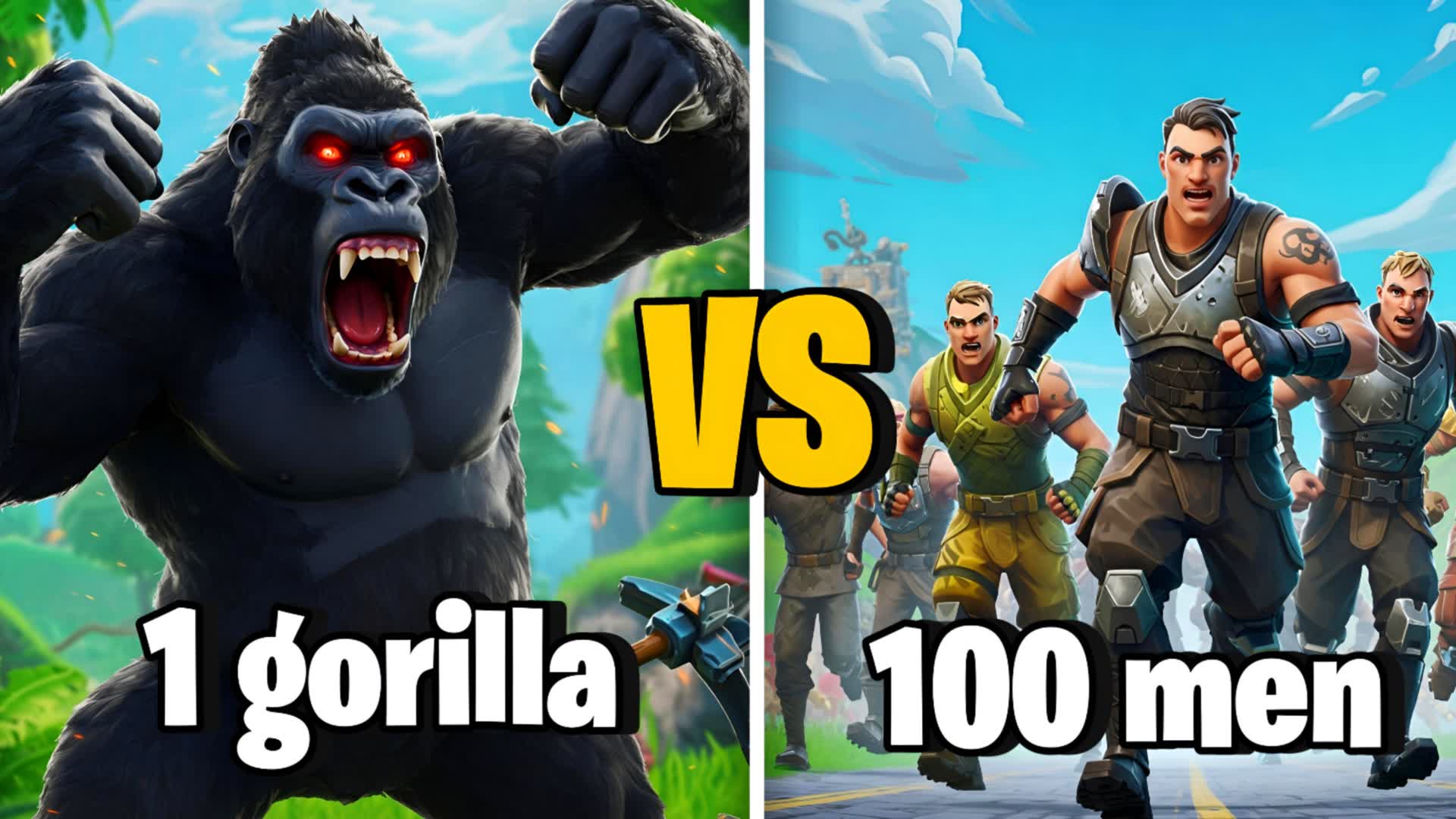 gorilla 🦍 vs 100 man 🤕