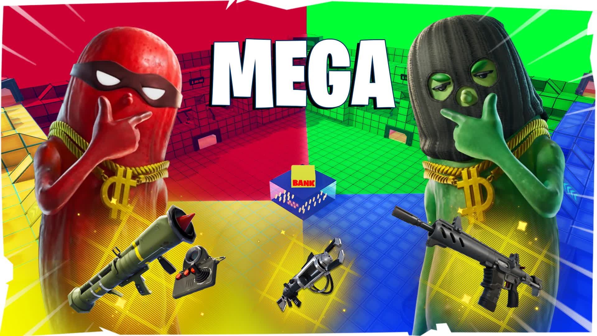 MEGA RED vs BLUE - R🔴B🔵G🟢Y🟡