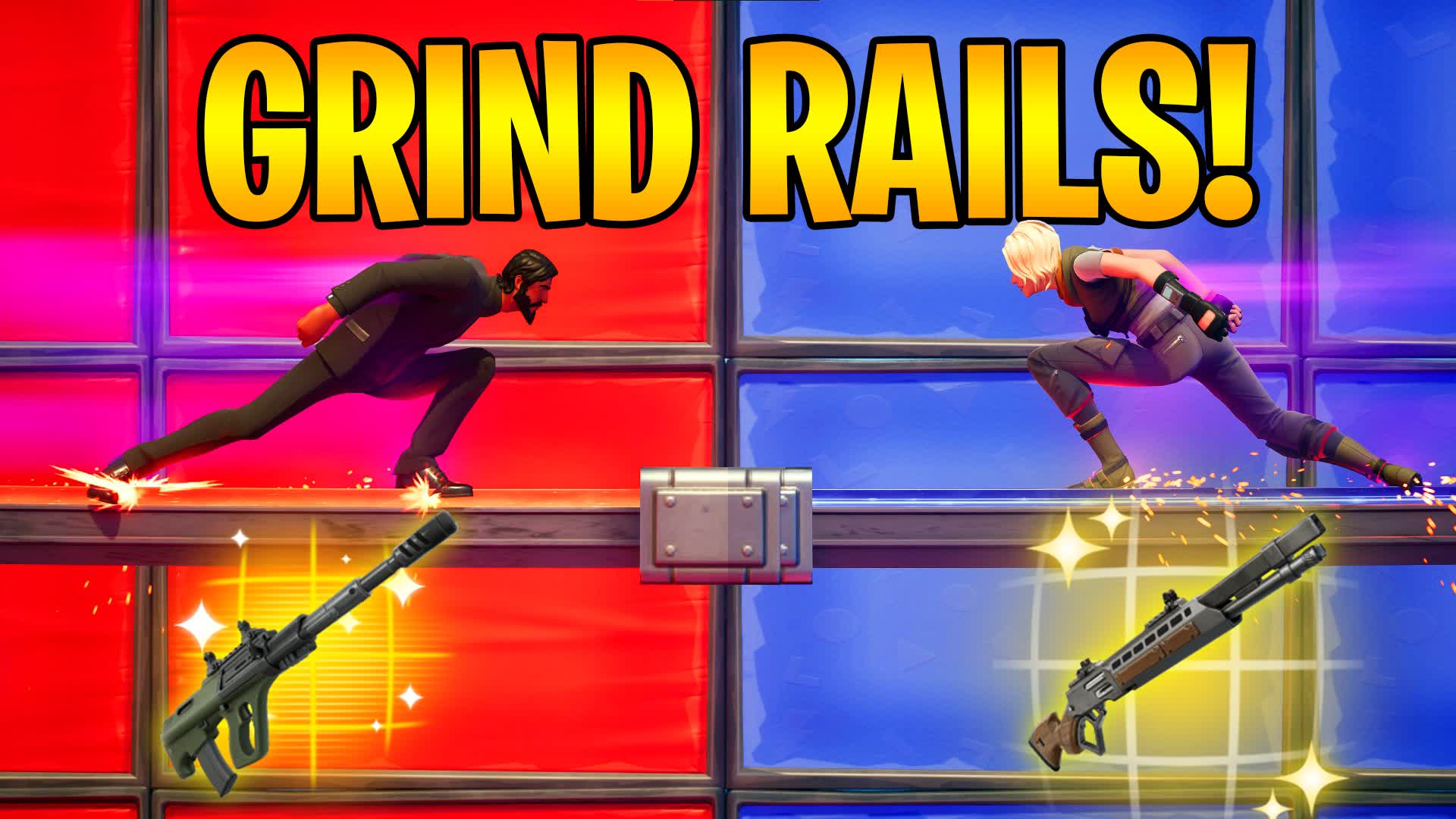 RED VS BLUE WITH GRIND RAILS 🔴🔵