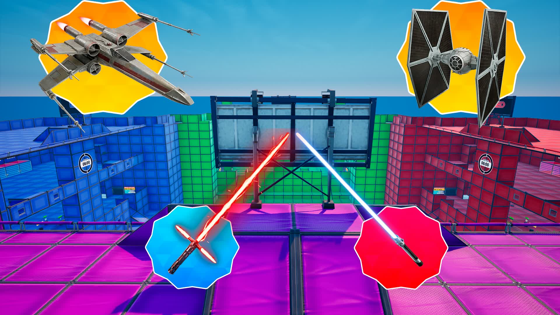 Star Battle Red Blue Green Purple