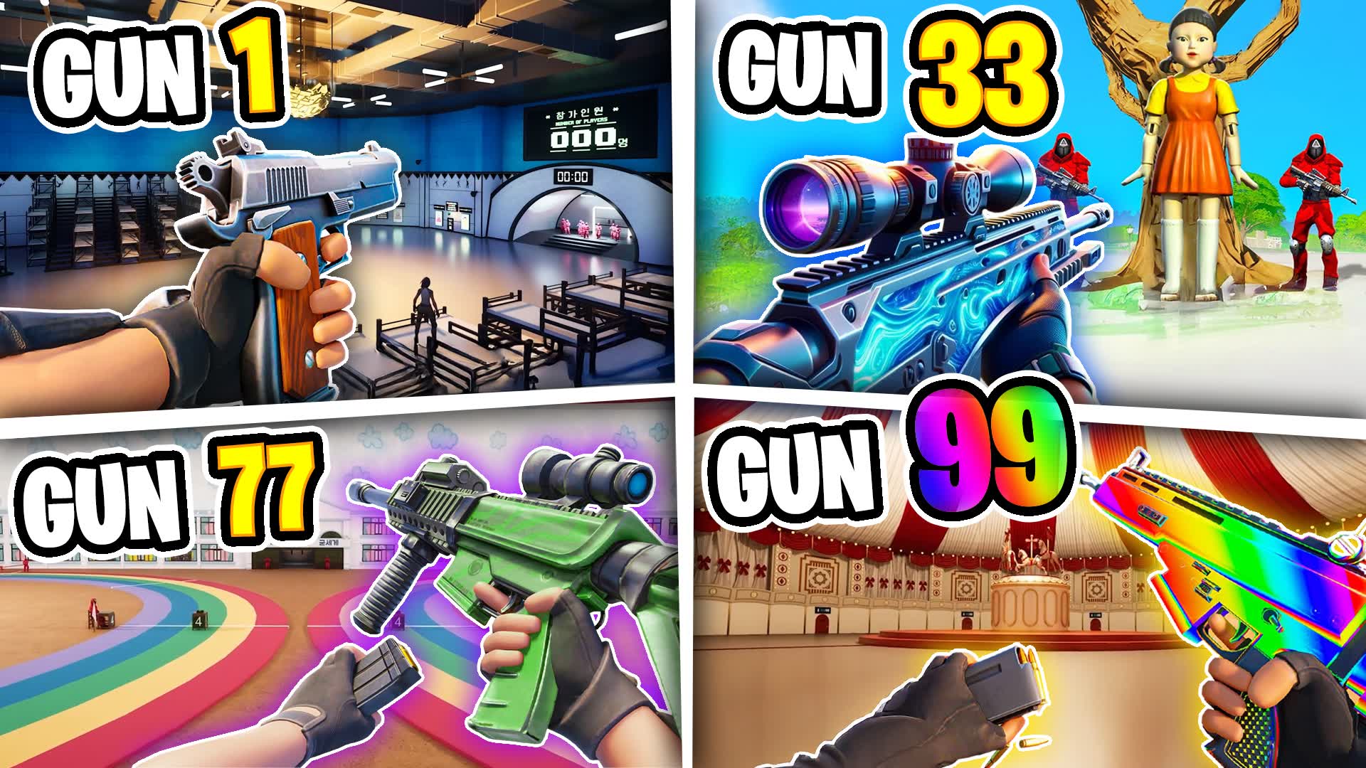 🦑SQUID GUN GAME FIRST PERSON ONE SHOT🔫