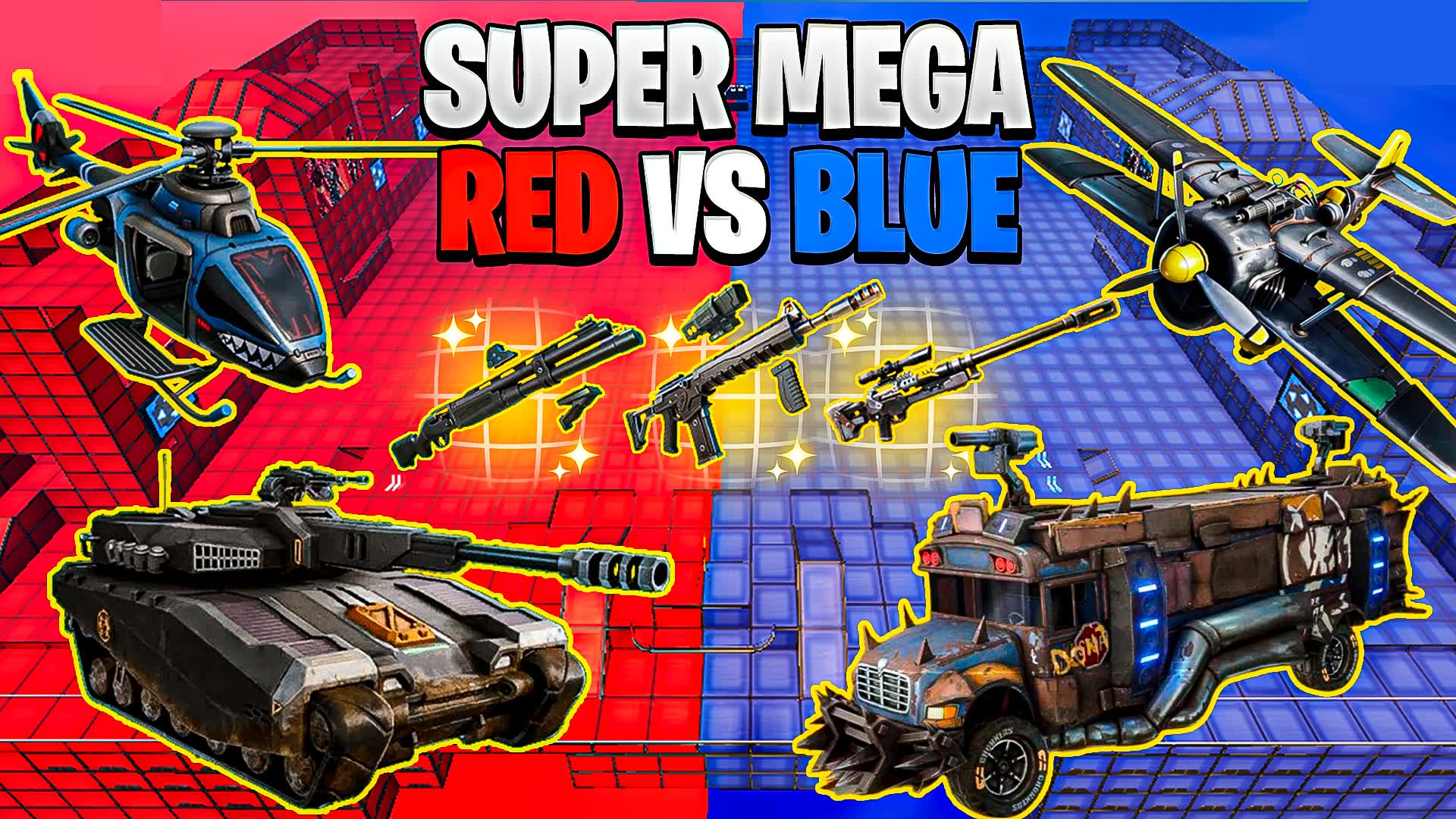 💥 SUPER MEGA RED VS BLUE 🔴🔵