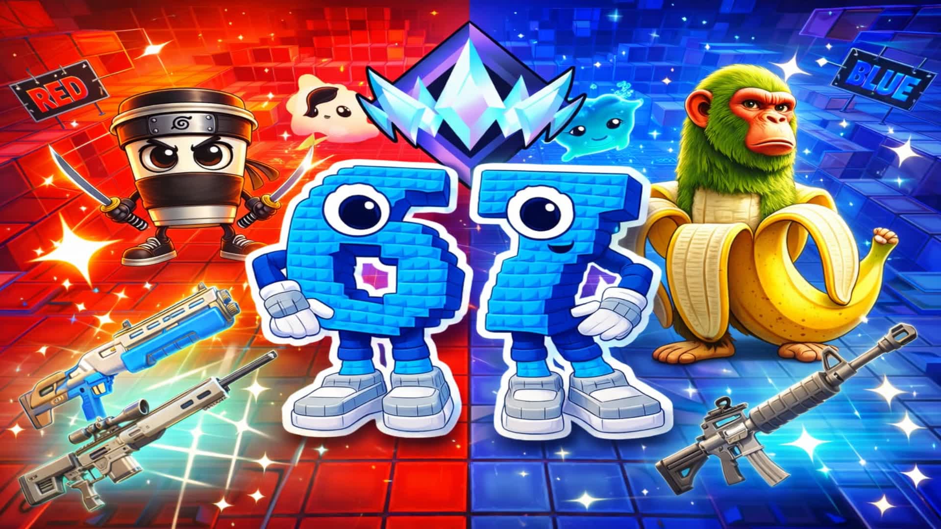 🔴SUPER CRAZY BRAINROT RED VS BLUE 67🔵