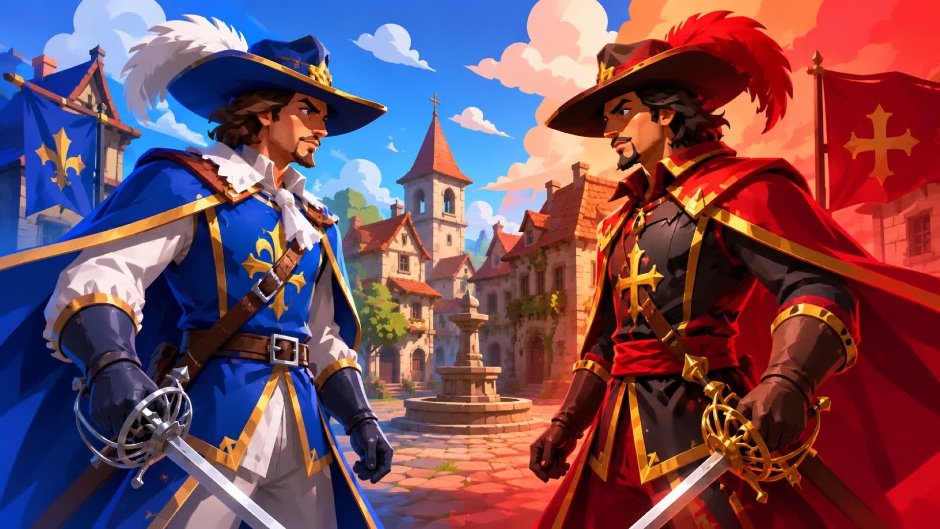 GASCON MUSKETEERS, RED VS BLUE, NO BUILD