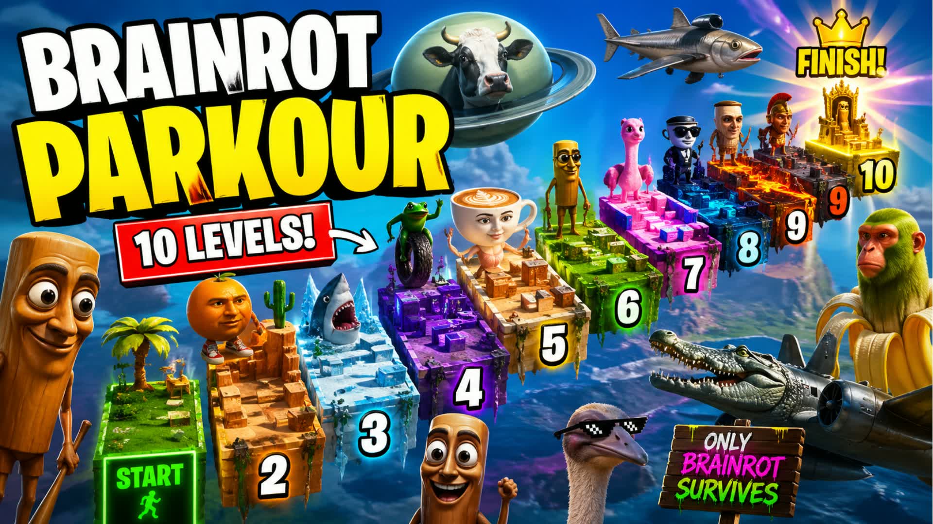 PARKOUR DEATHRUN 10 LEVELS SKIBIDI