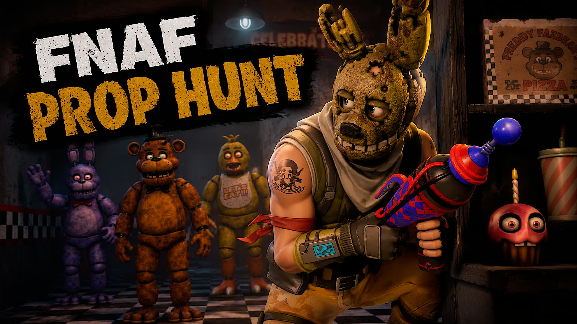 FNAF PROP HUNT 🐻 FREDDY'S PIZZERIA