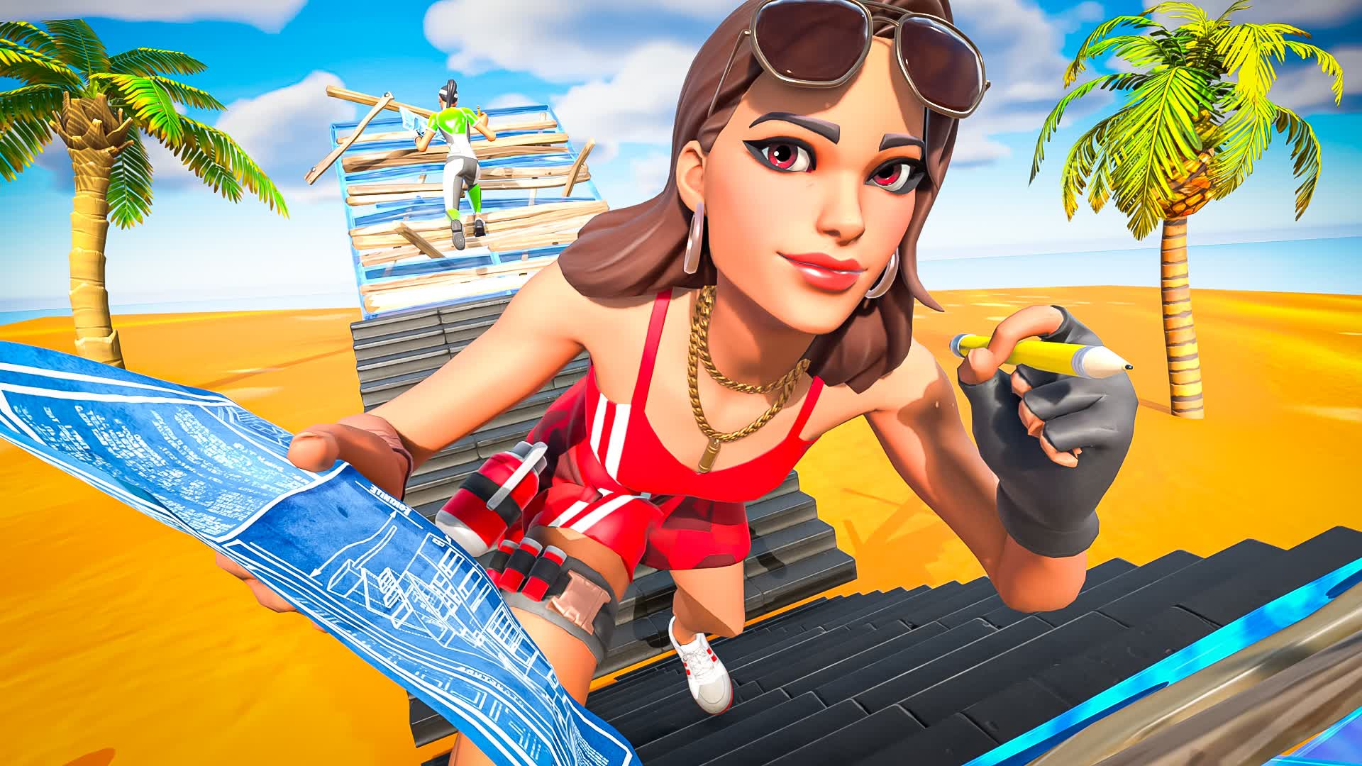 TROPICAL 1V1 BUILD FIGHTS (200 PUMPS) 🌴