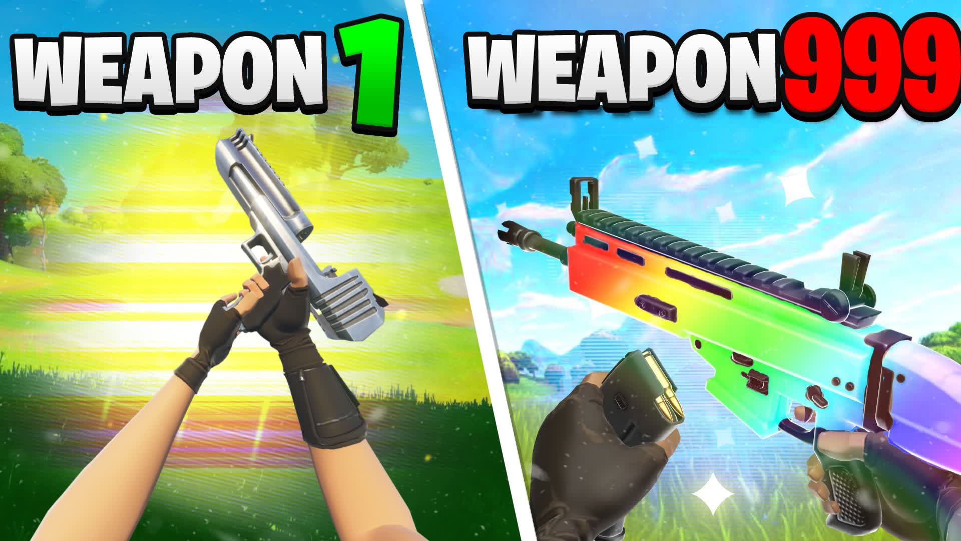 RAIMBOW FIRST PERSON GUN GAME🔫 ONE SHOT