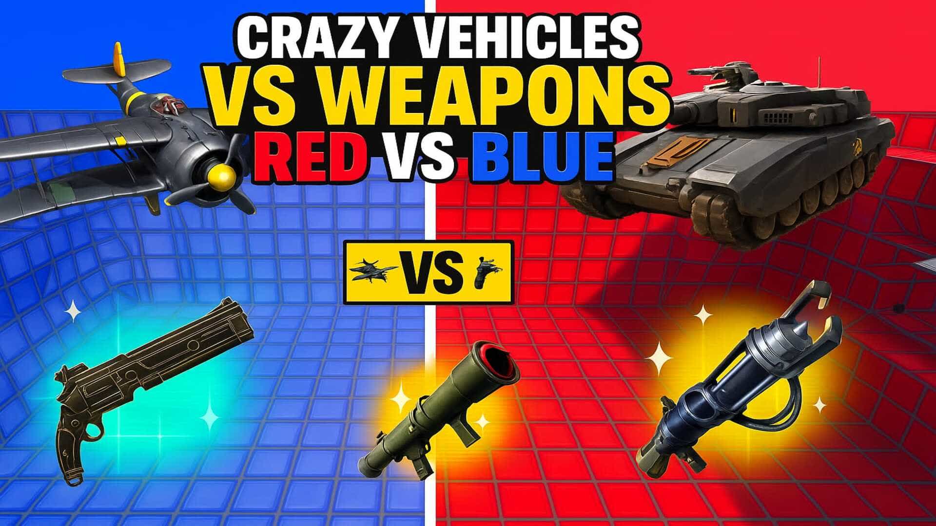 🔵🔴CRAZY VEHICLE VS WEAPON RED VS BLUE