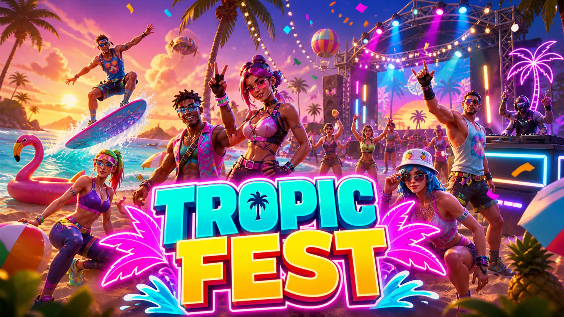🥳 TROPIC FEST 🌊 BEACH and SPRING PARTY