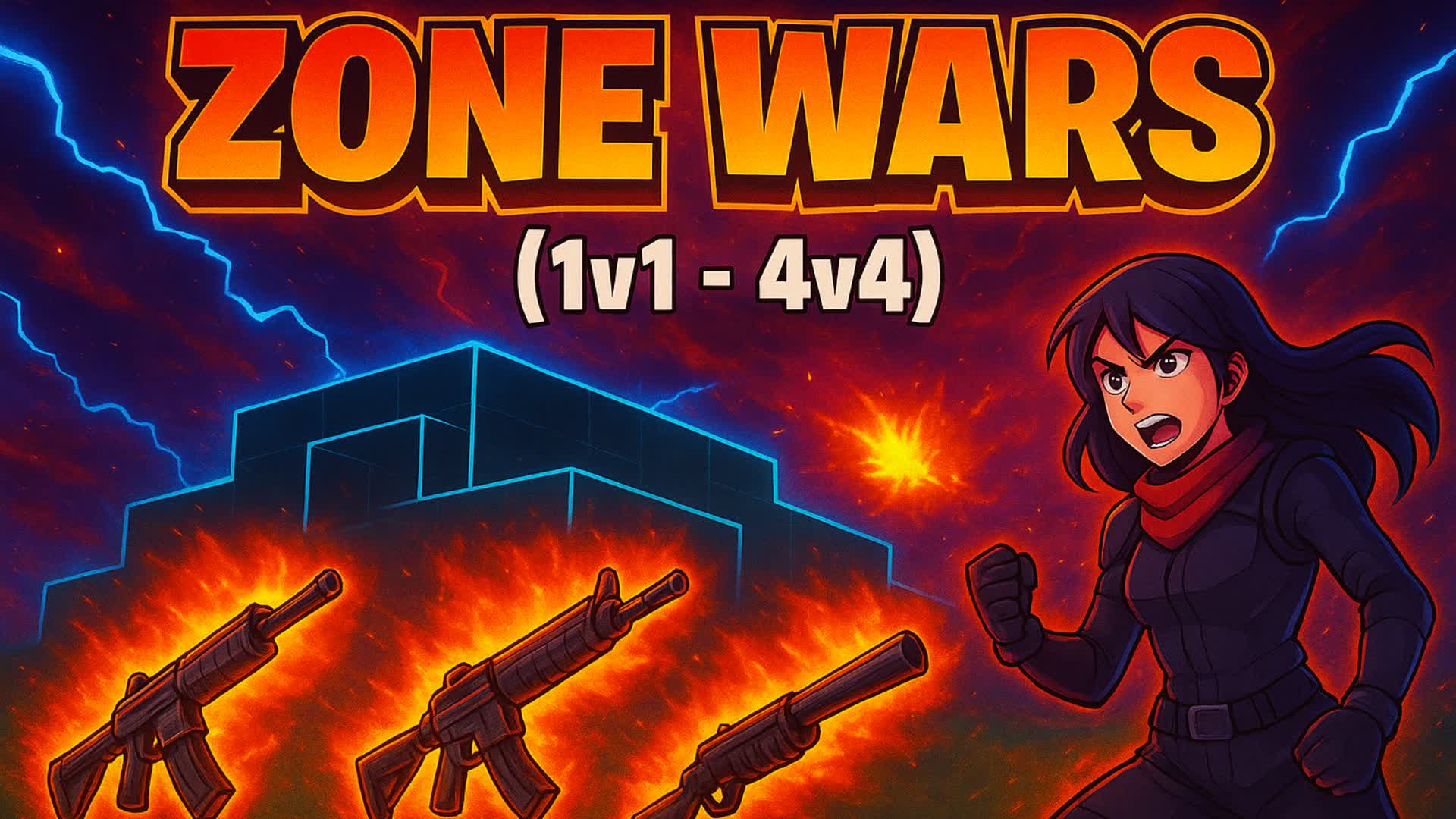 1v1/2v2/3v3/4v4 Zone Wars 🏆👥