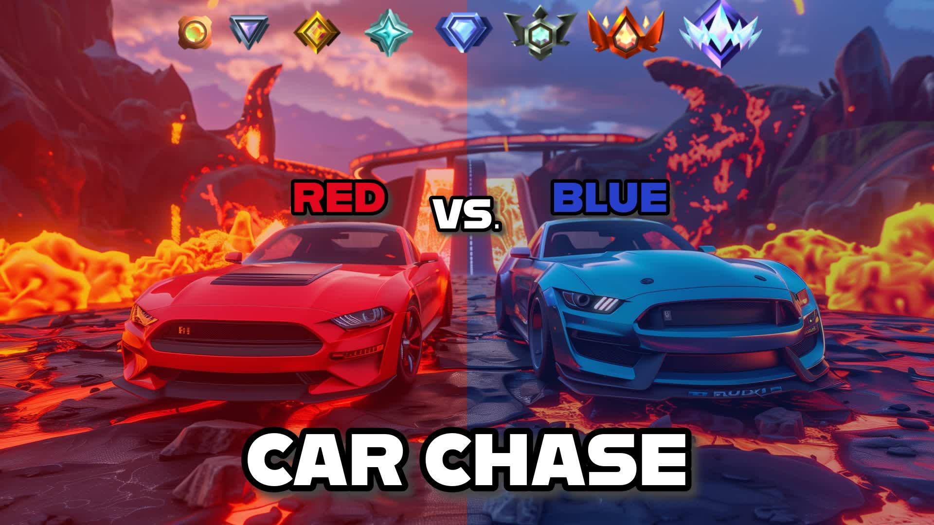 CAR CHASE RED VS BLUE 🔴🔵