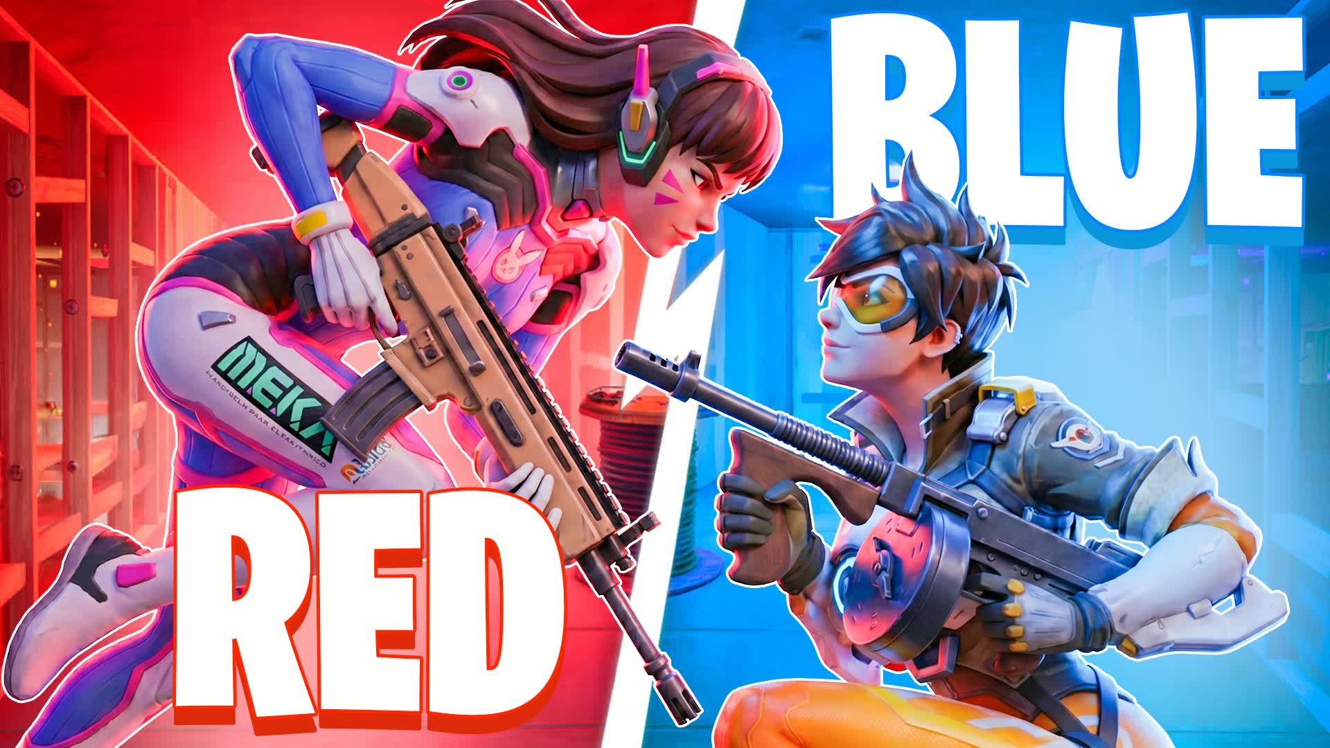 TRACER VS D.VA [KPOP FPS] RED VS BLUE