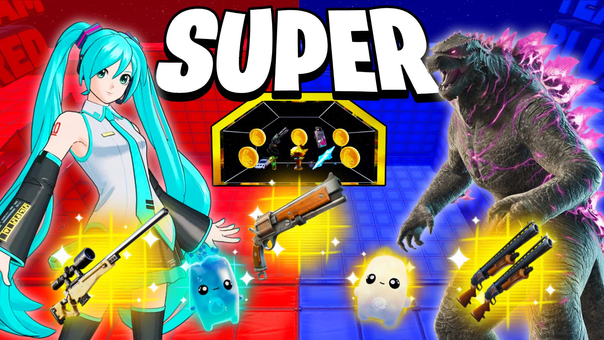 SUPER BLUE VS RED 🔵🔴 GODZILLA