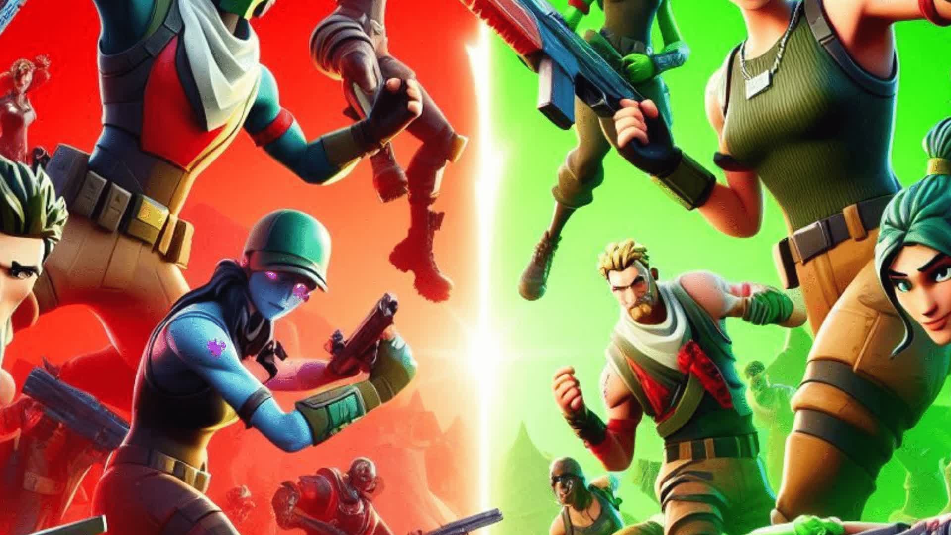 CRAZY RED VS GREEN 🔴🟢  *ZERO BUILD*