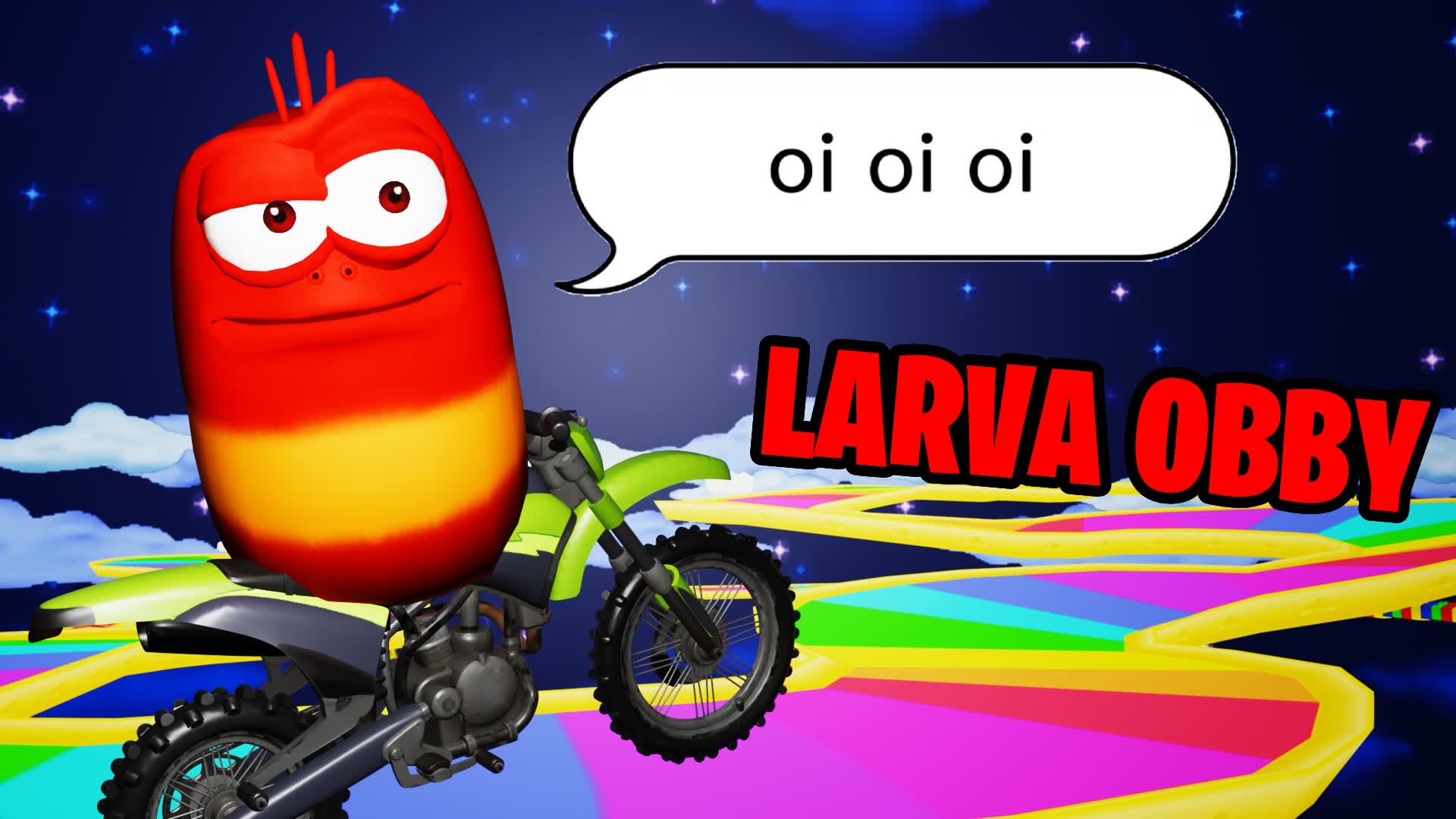 OI OI OI RED LARVA BIKE OBBY 🔴+ Music🔴