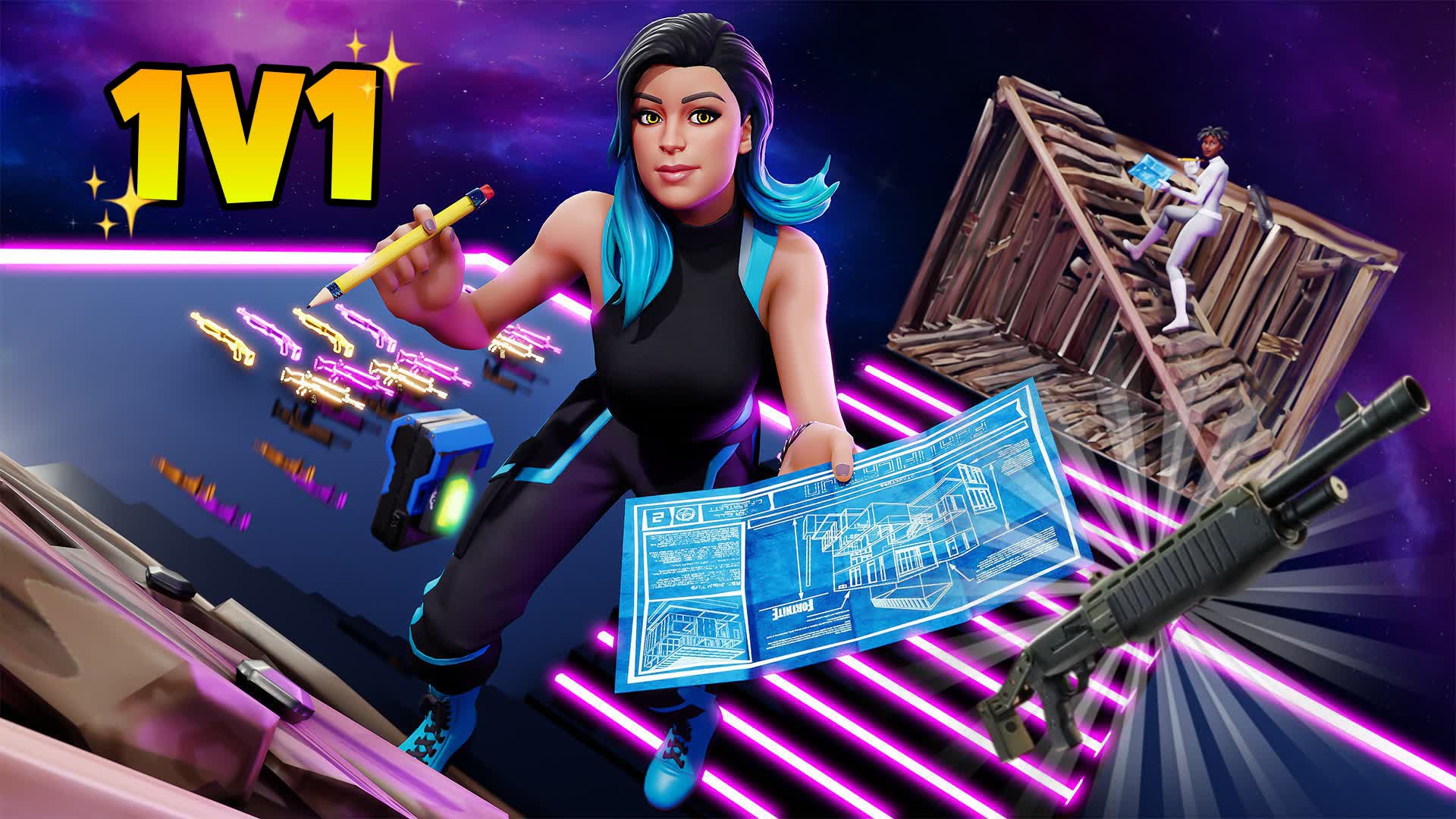 BEST 1V1 MAP 🌟 ALL BLACK 1434-4384-5254