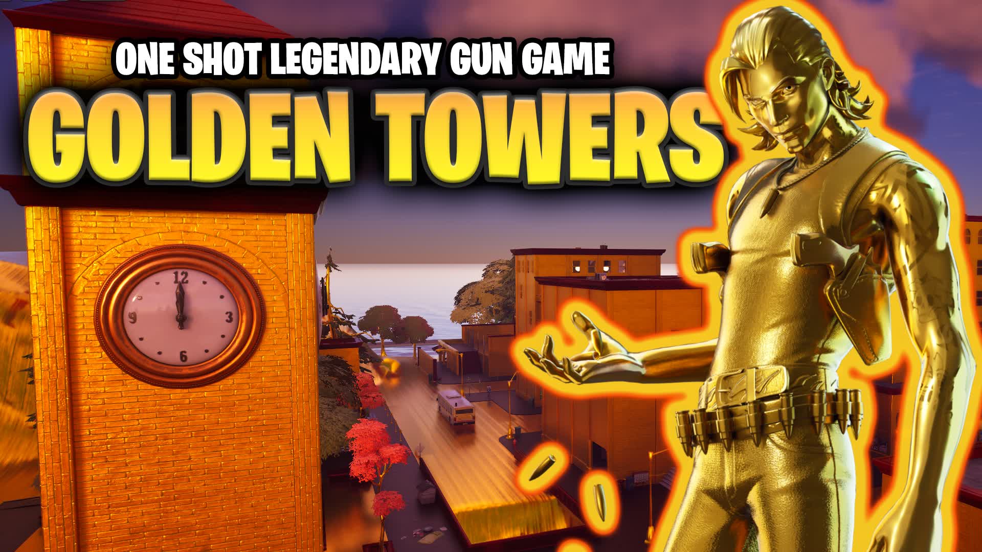 Golden Tilted Towers: Legendary Gun Game