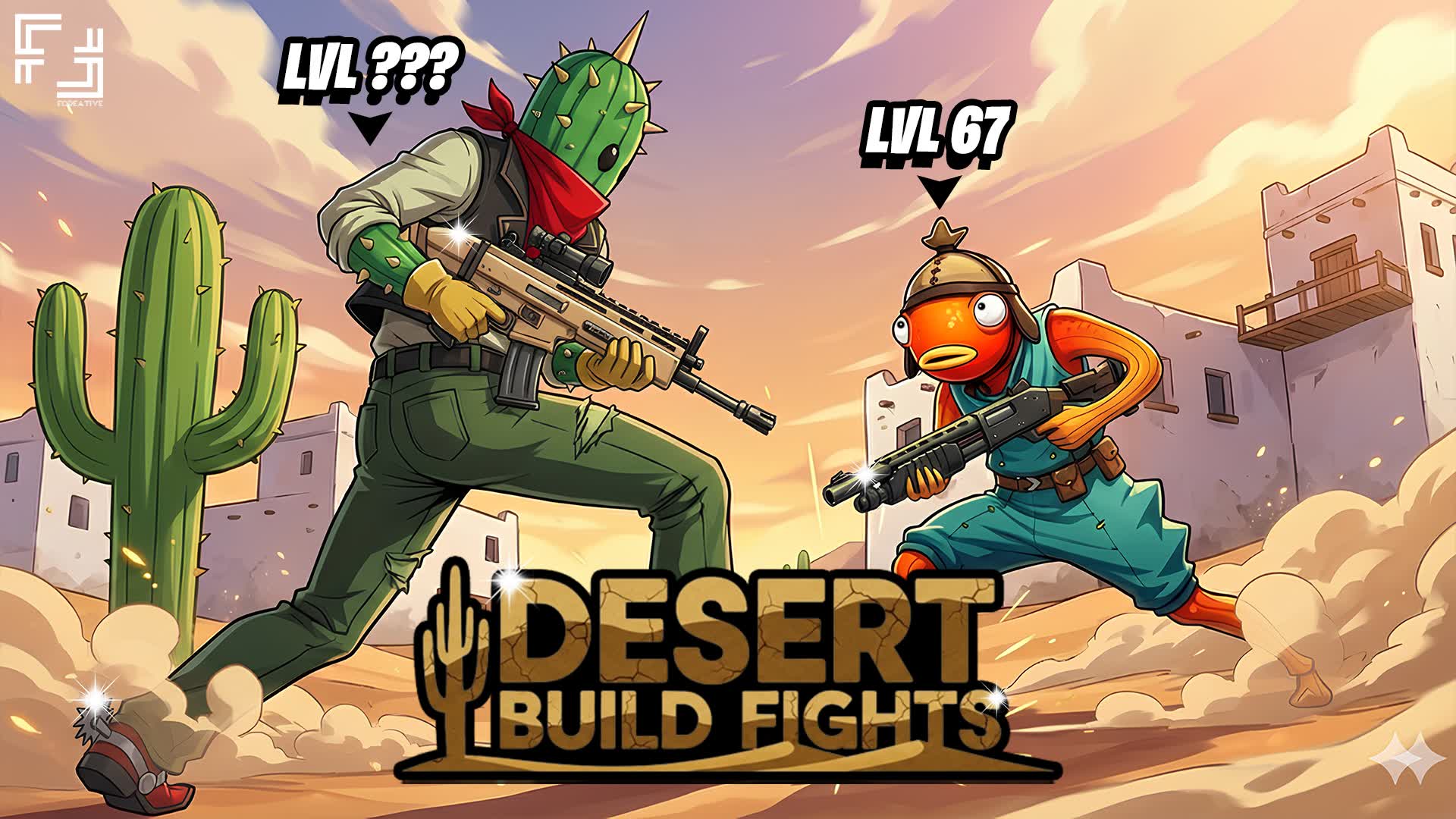 DESERT BUILD FIGHTS 🌵 FREE FOR ALL 🌀