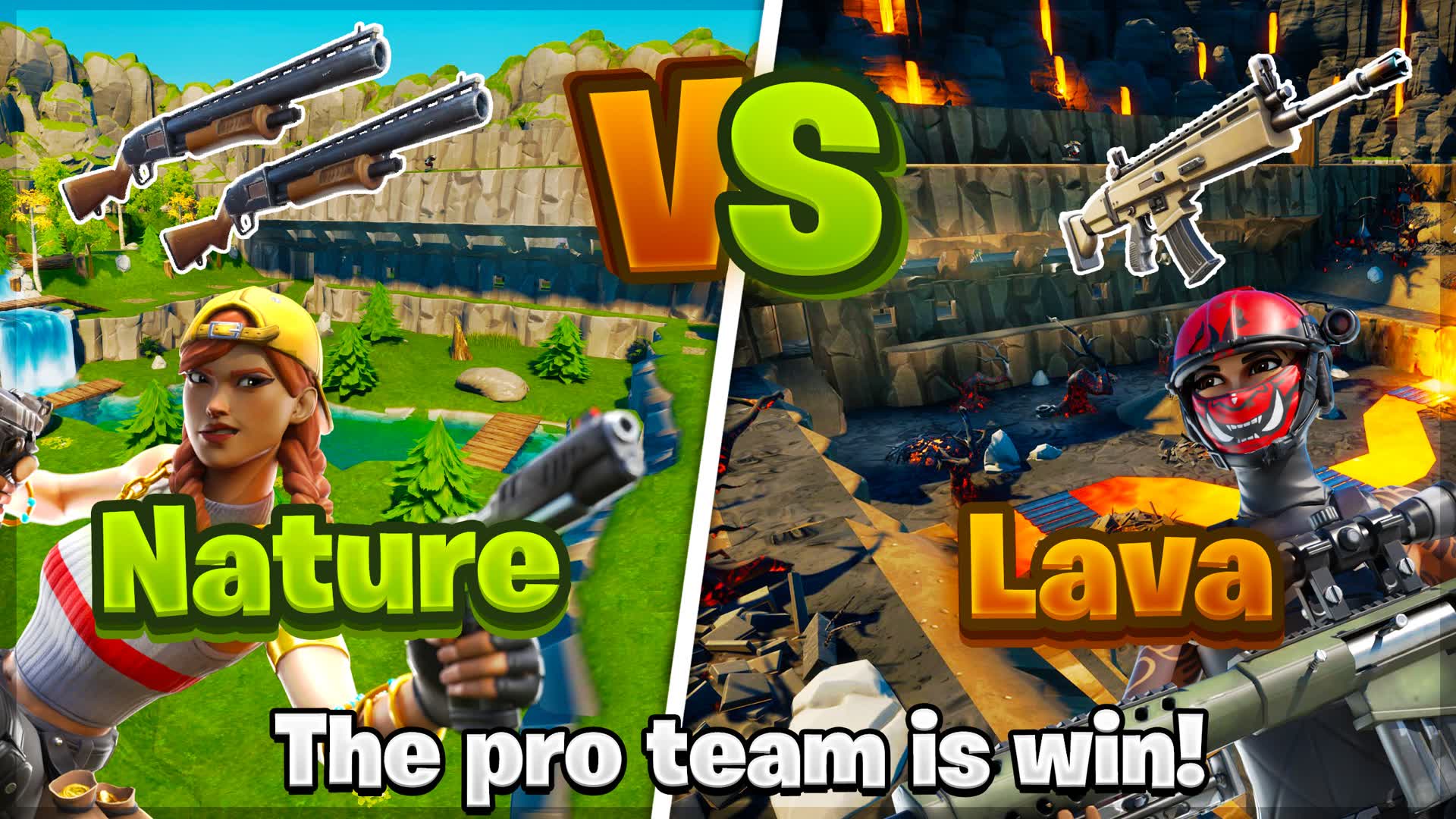 Nature🏞 VS Lava🌋| The pro team is win!