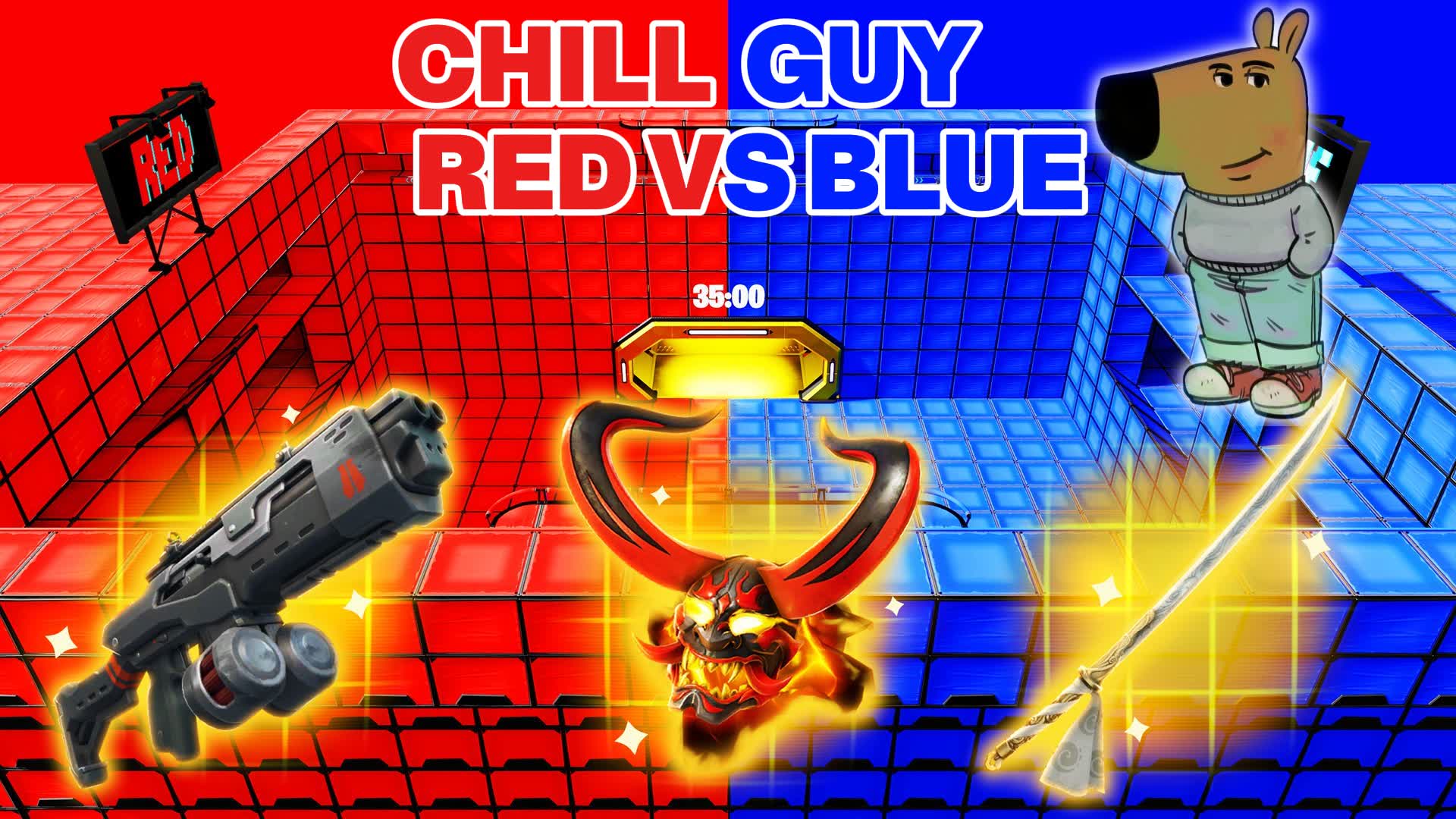 CHILL GUY RED VS BLUE 🔴🔵