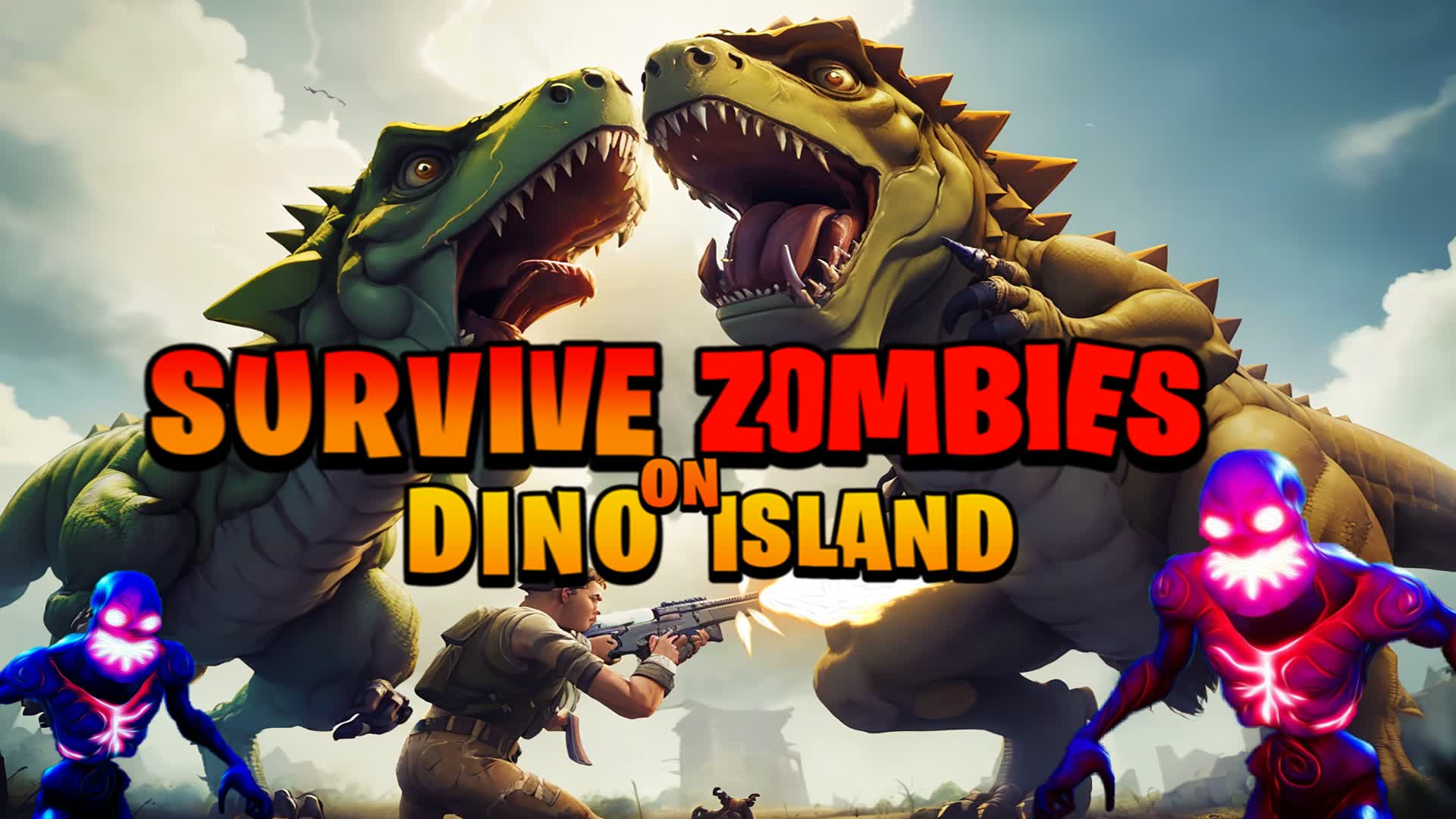 Survive Zombies on Dino Island