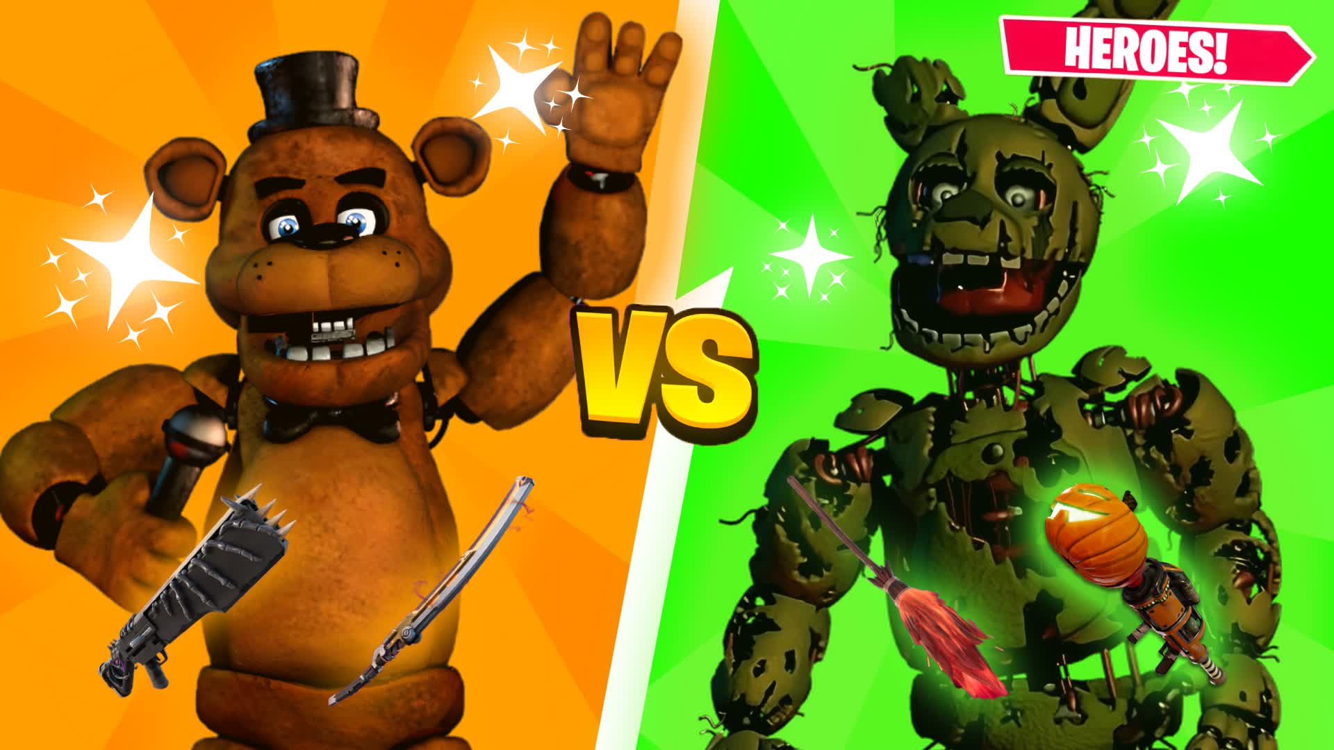 🦸 HEROES 🐻 FREDDY VS SPRINGTRAP 🐰
