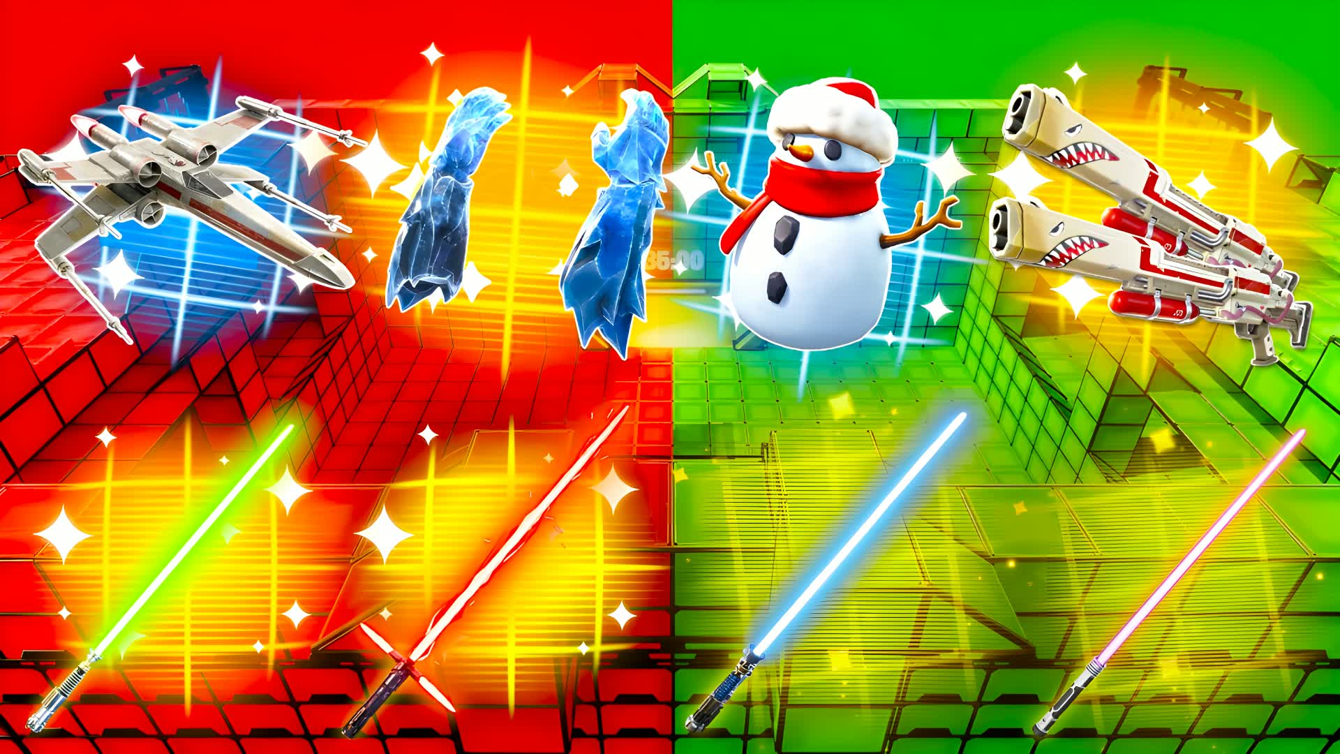 RED VS GREEN STARWARS GREEN