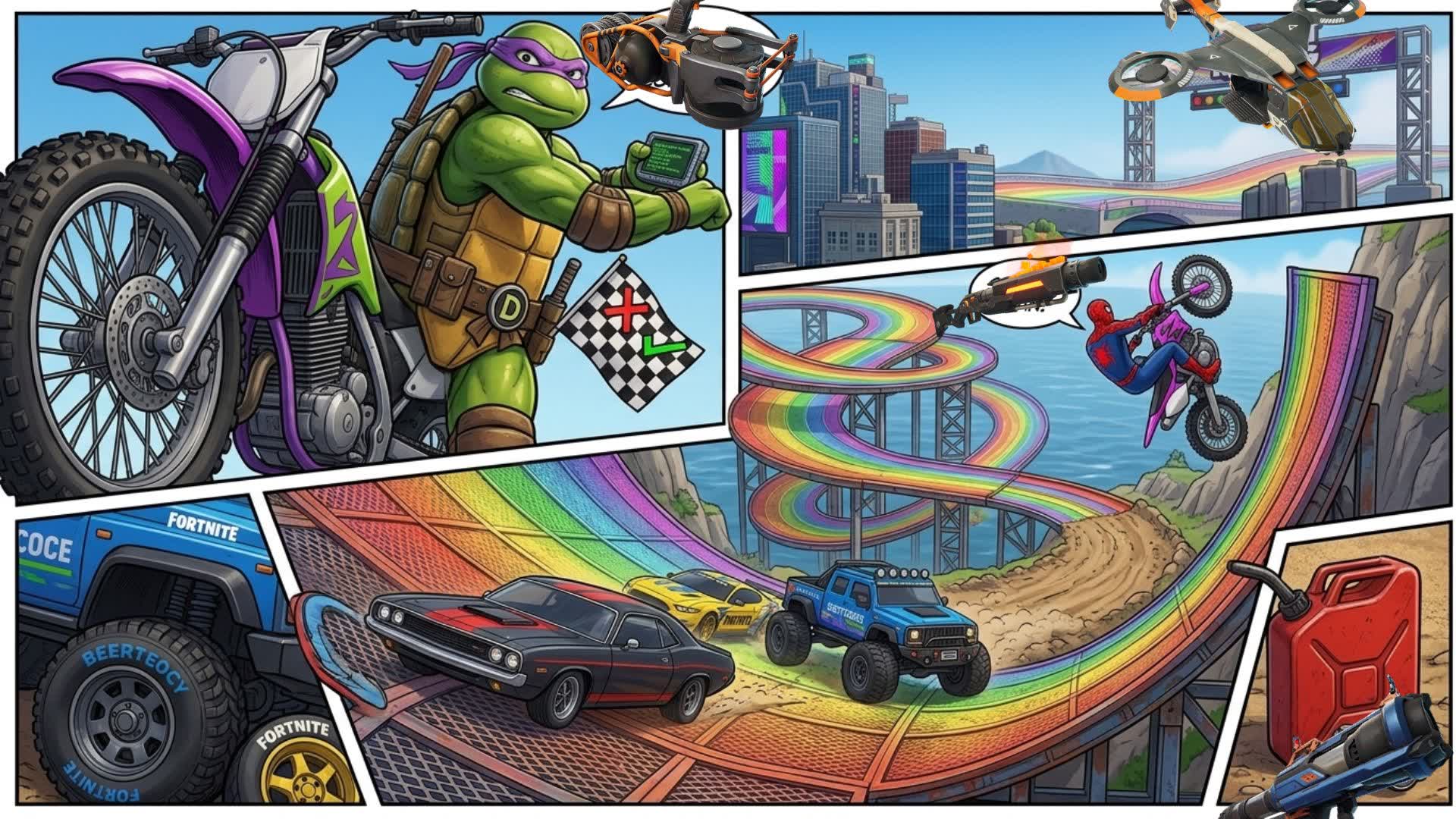 TMNT🌇RAMP City🔧CARROS 🚗