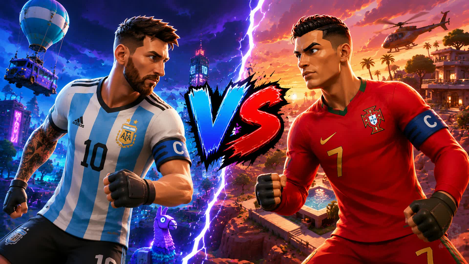 MESSI VS RONALDO RED VS BLUE