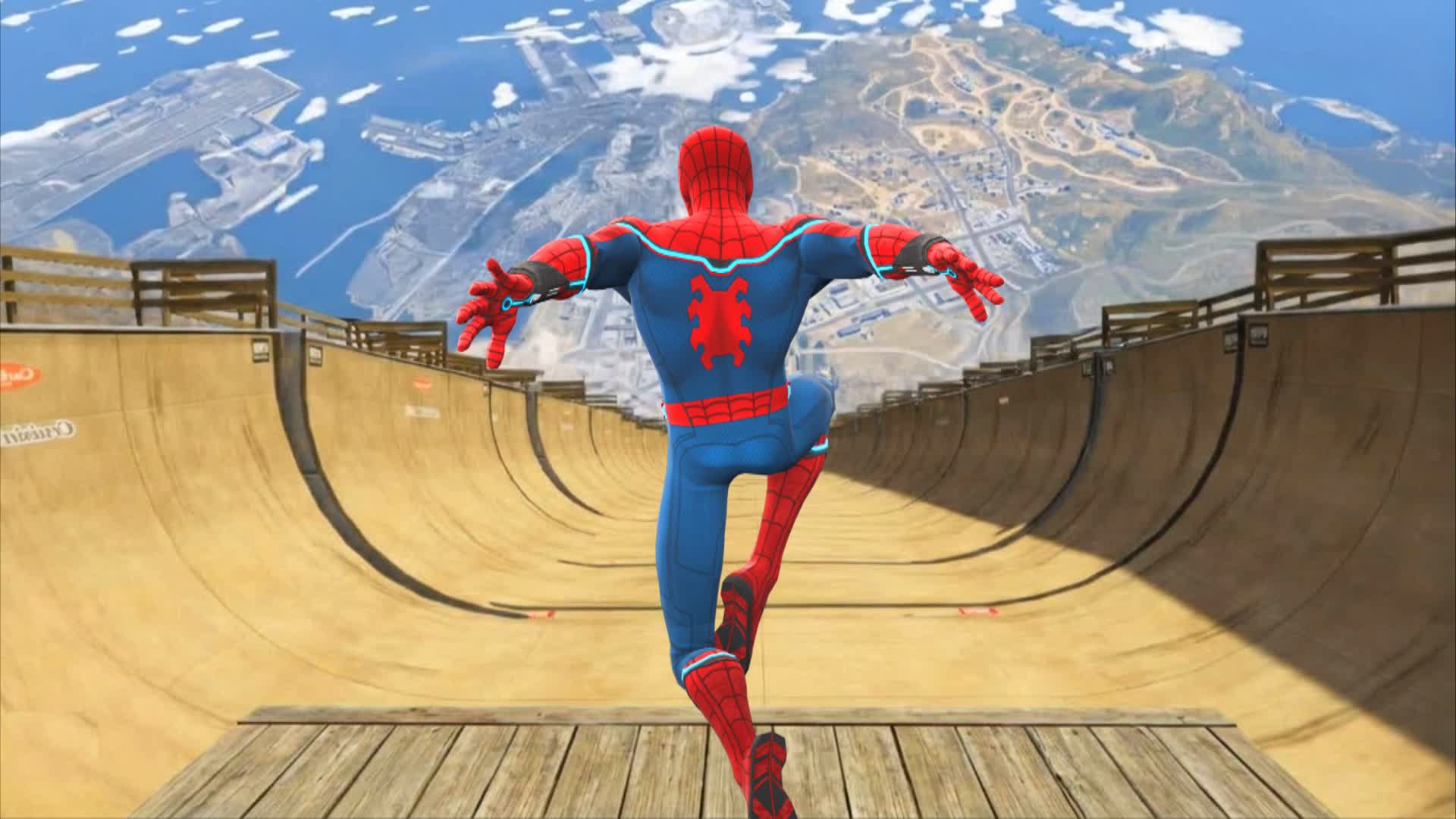SPIDERMAN MEGA RAMP race