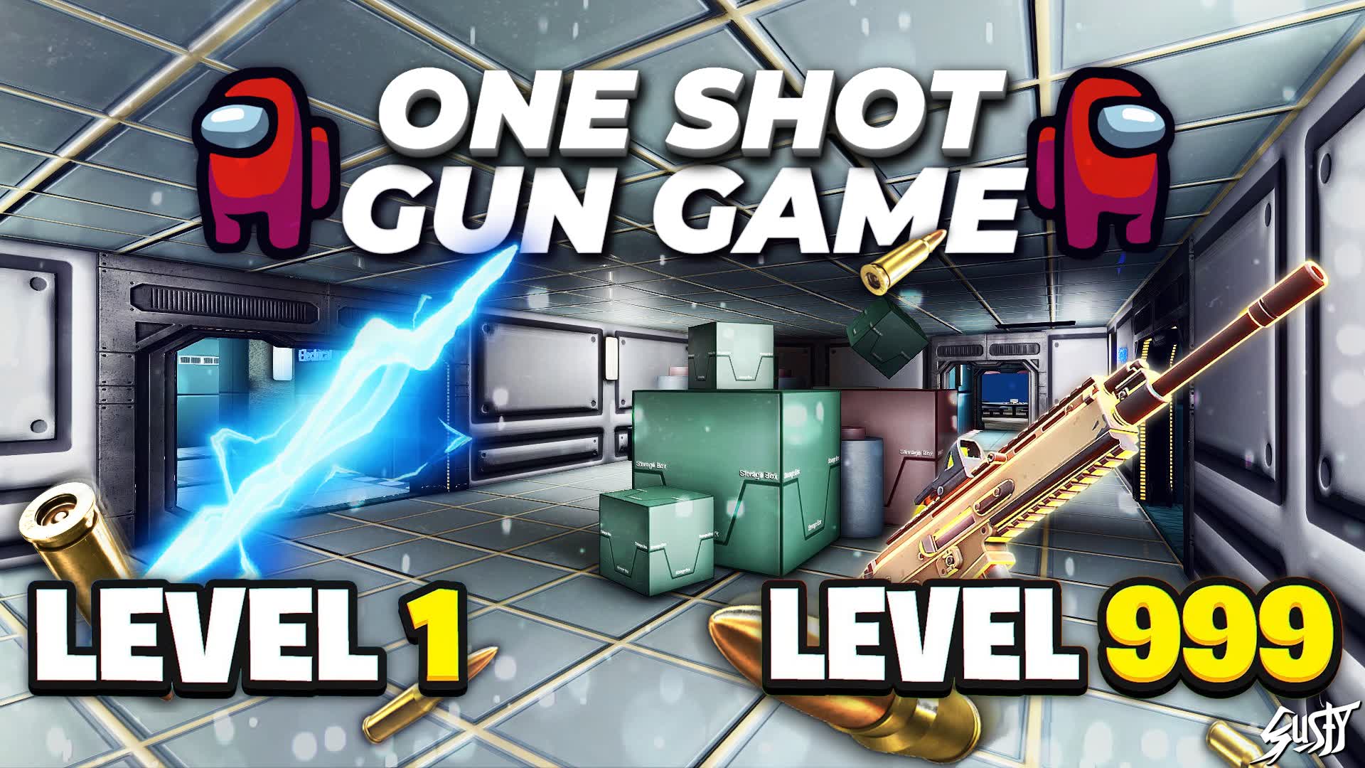 AMONG US GUN GAME ONE SHOT