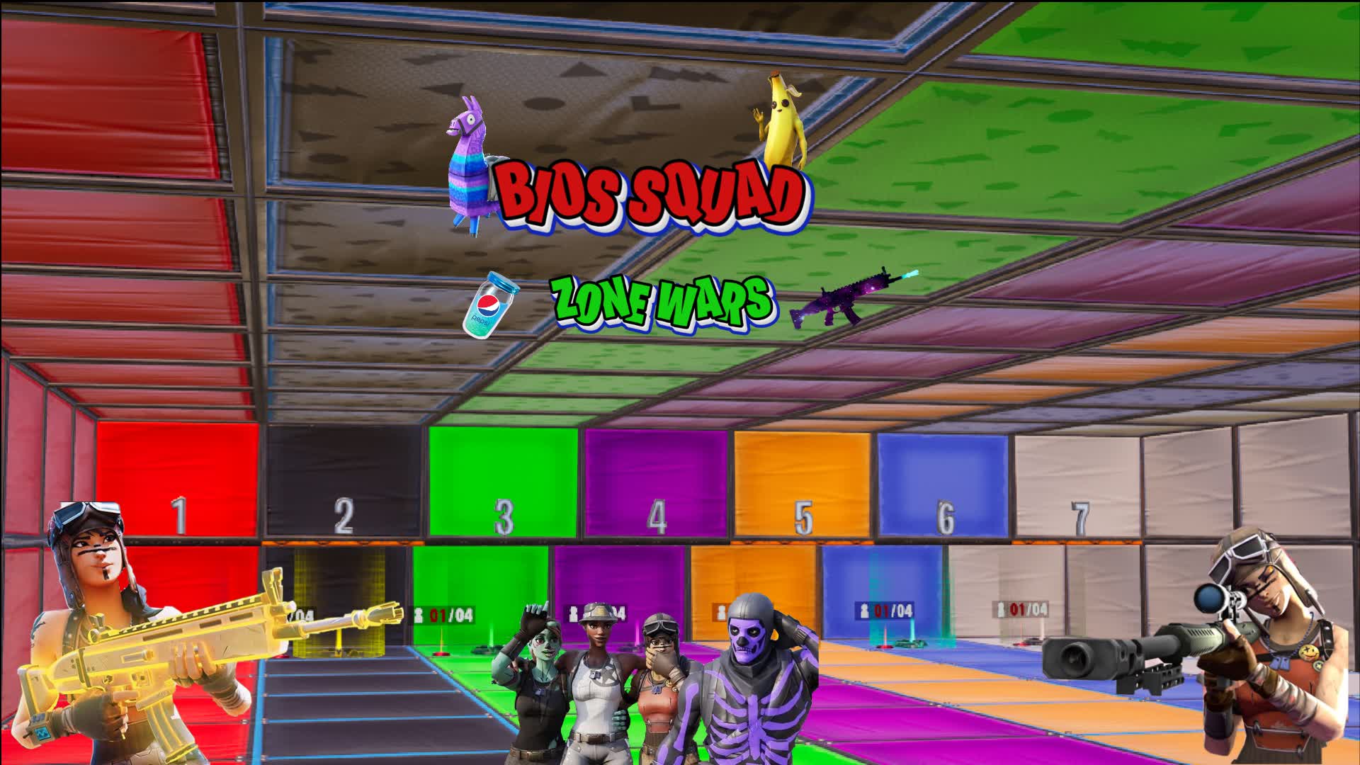 💛SQUAD BIOS ZONE WARS💛 32 PLAYER