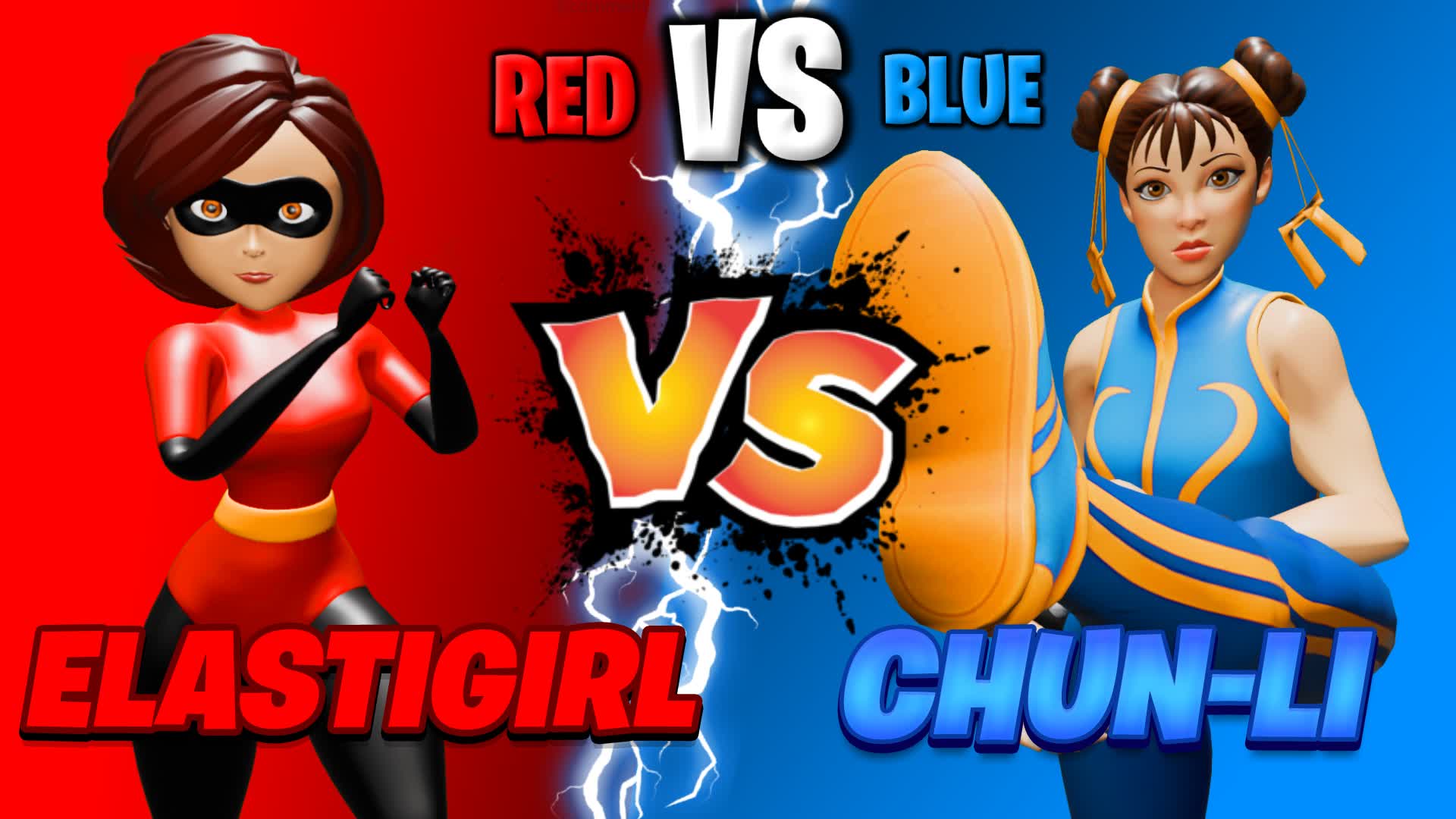 🔵Chun-Li VS🔴Mrs Incredible Mega Ramp🎯