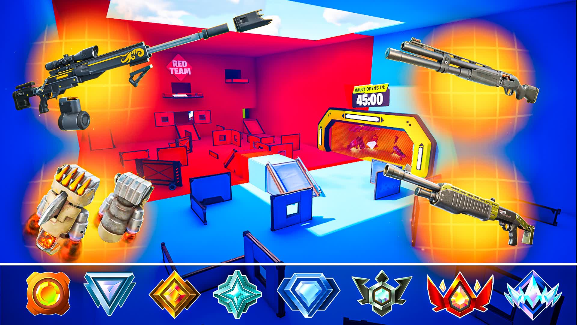 CRAZY NO BUILD RANKED RED VS BLUE 🔴🔵