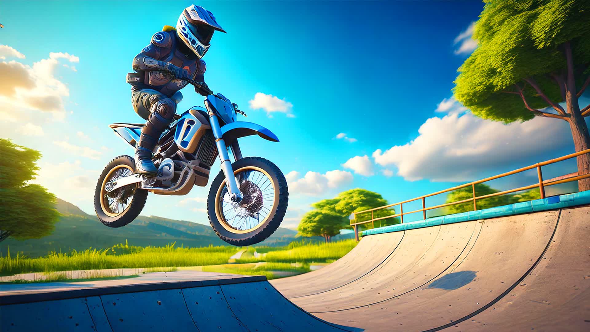 DIRT BIKE 🏍️FREESTYLE SKATE PARK
