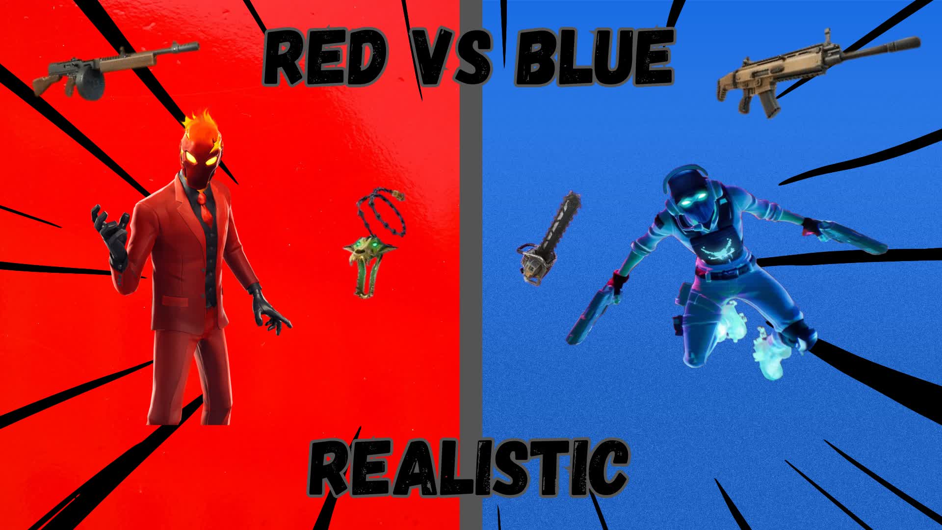 Realistic RED VS BLUE 🔵🔴