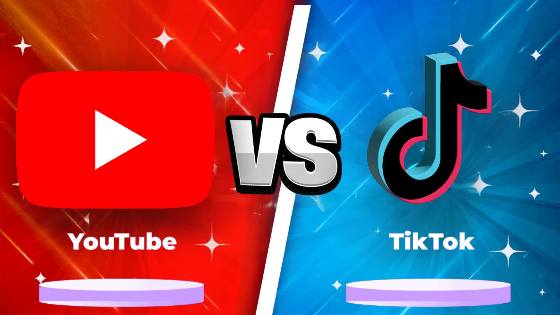 YouTube🔴 VS TikTok 🔵