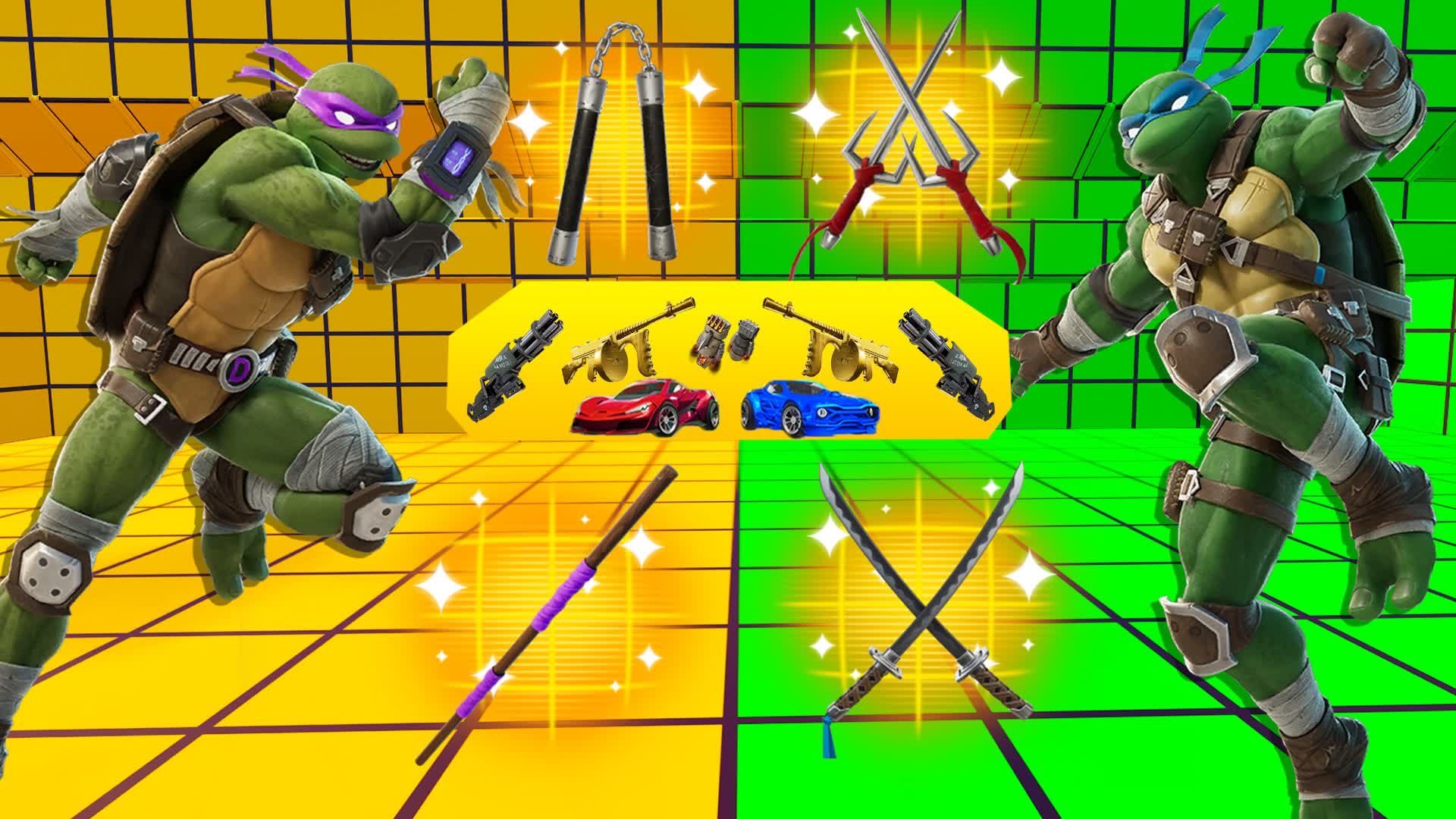 TMNT SEASON 3 SUPER YELLOW VS GREEN