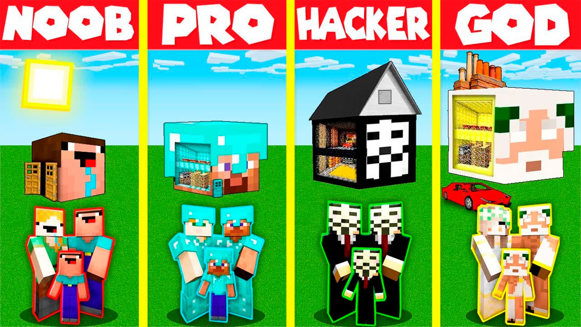 NOOB VS PRO VS HACKER VS GOOD ZONE WARS