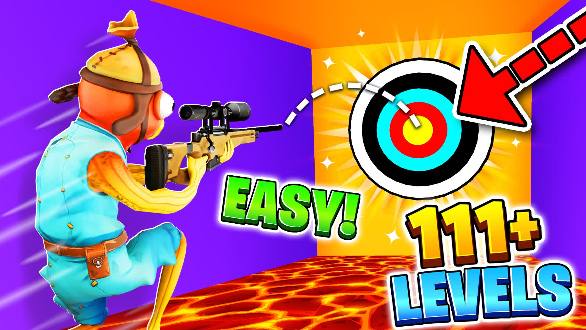 SUPER TRICKSHOT EASY PARKOUR 🎯 111 LVL