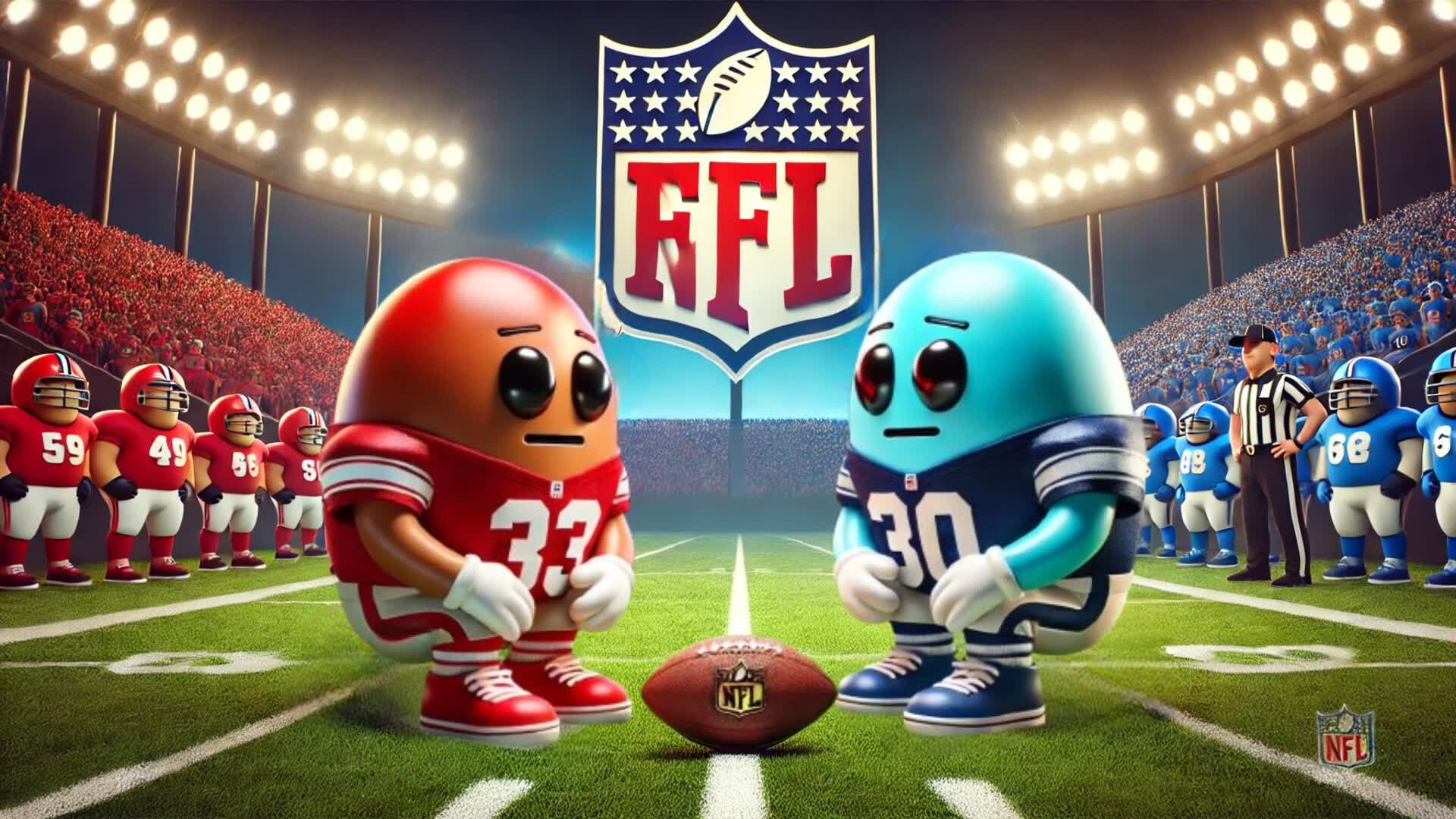|🏈| FALL GUYS RED VS BLUE  NFL FOOTBALL
