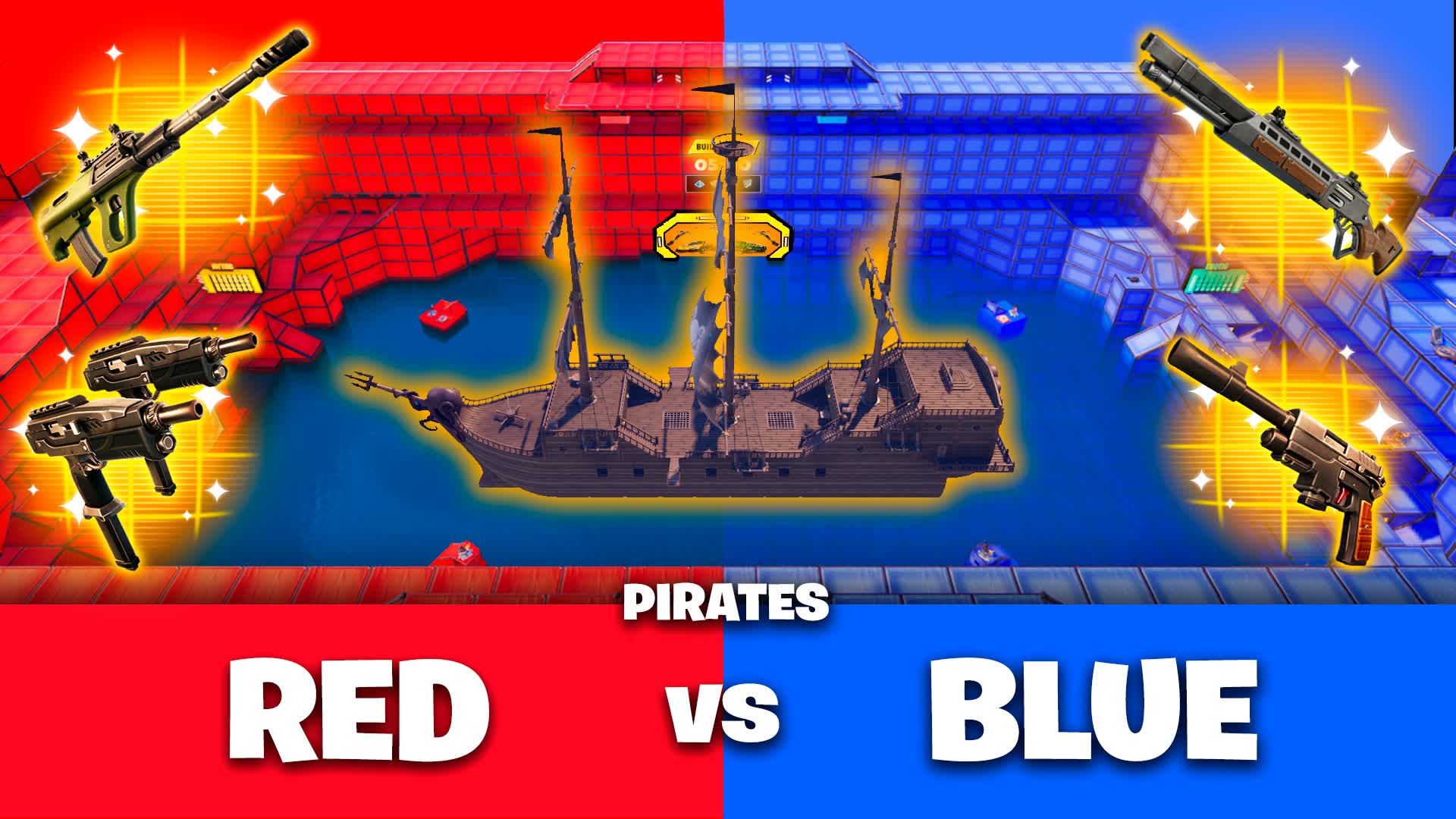PIRATES RED VS BLUE 🔴🔵 PIRATE SHIP