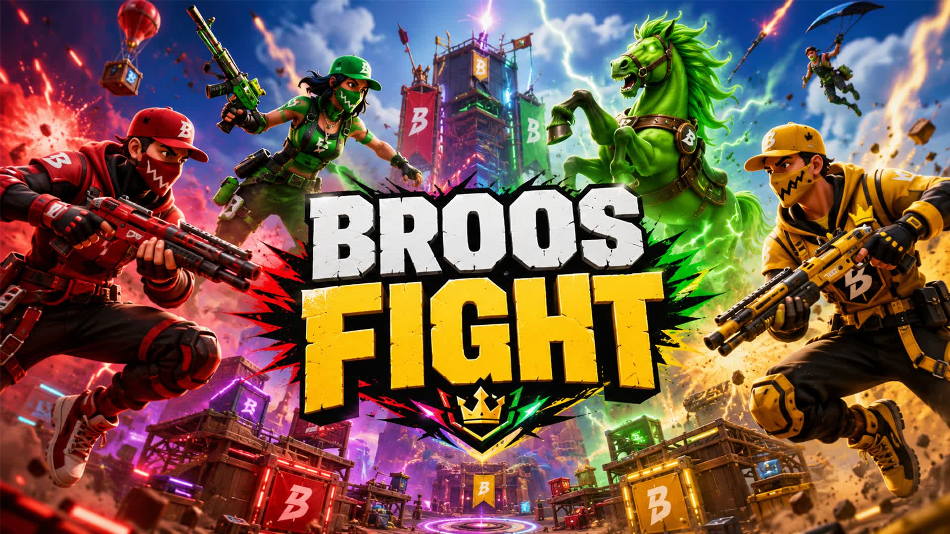BROS FIGHT 🥷MARI & LUIG & BRWSE & WARI