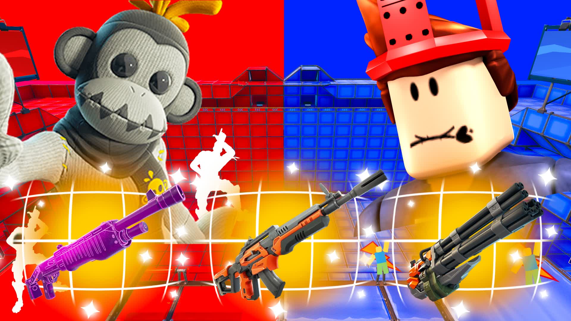 TMNT RED VS BLUE🔴🔵FN vs ROBLOX