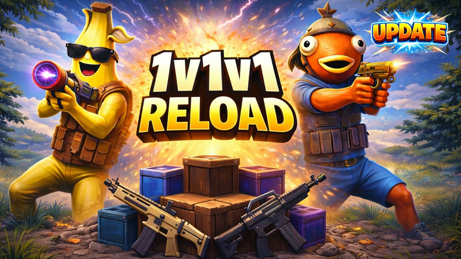 1v1v1 RELOAD FFA BANANA&FLOPPER🍌🐟