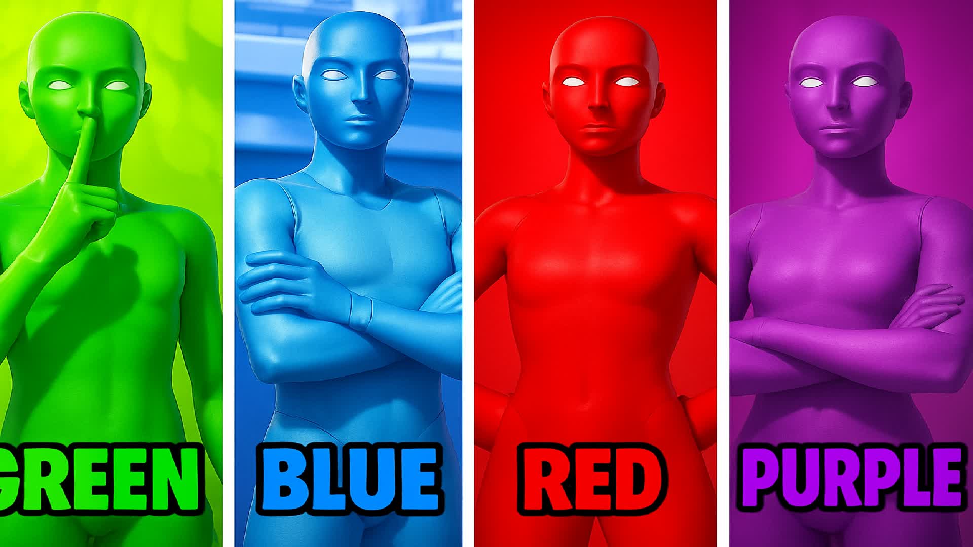 RED VS BLUE VS GREEN VS PURPLE