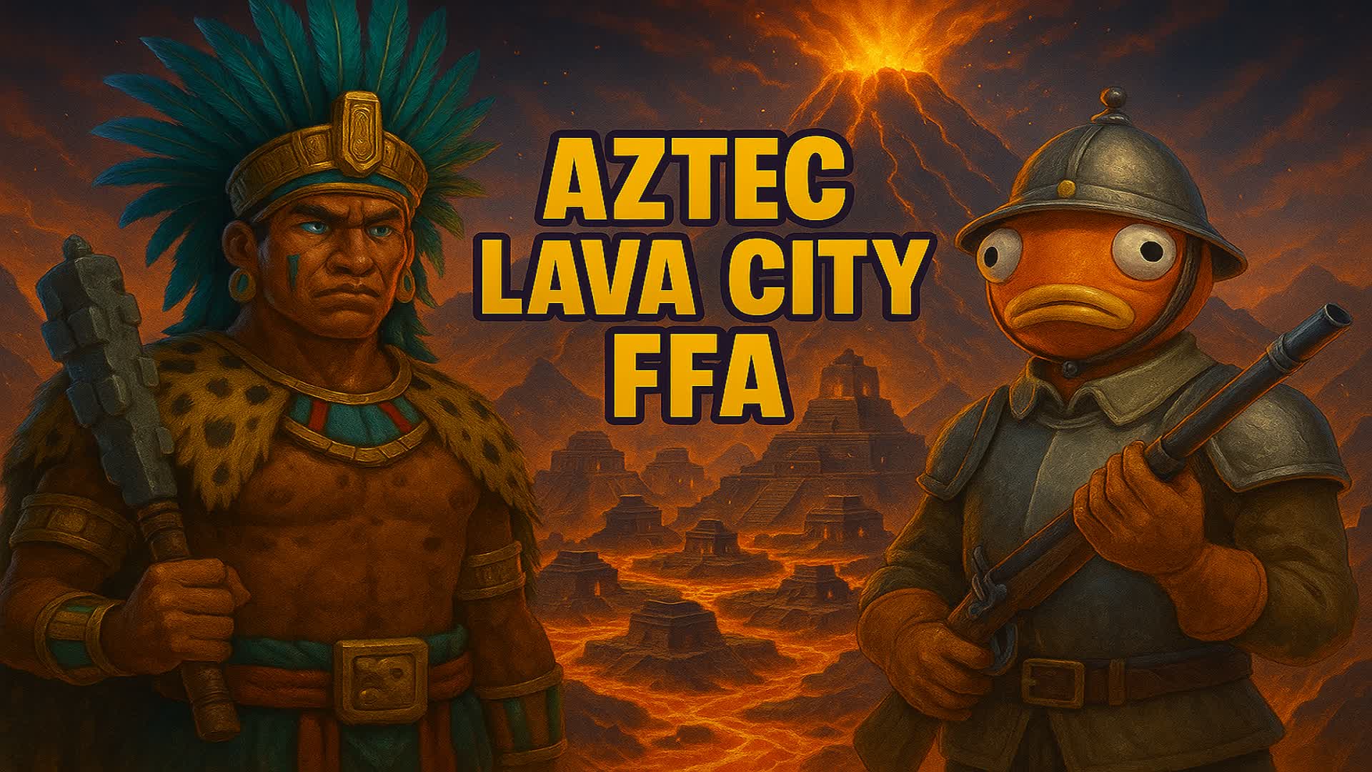 Aztec Lava City FFA & 1v1 WITH ALL GUNS