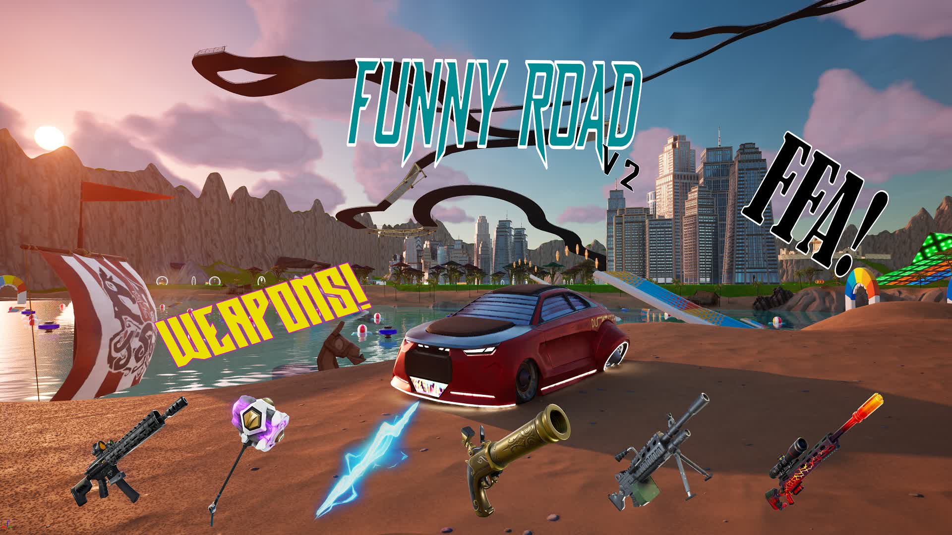 DRIVE CITY ROAD FUNNY MAP V2 🌈